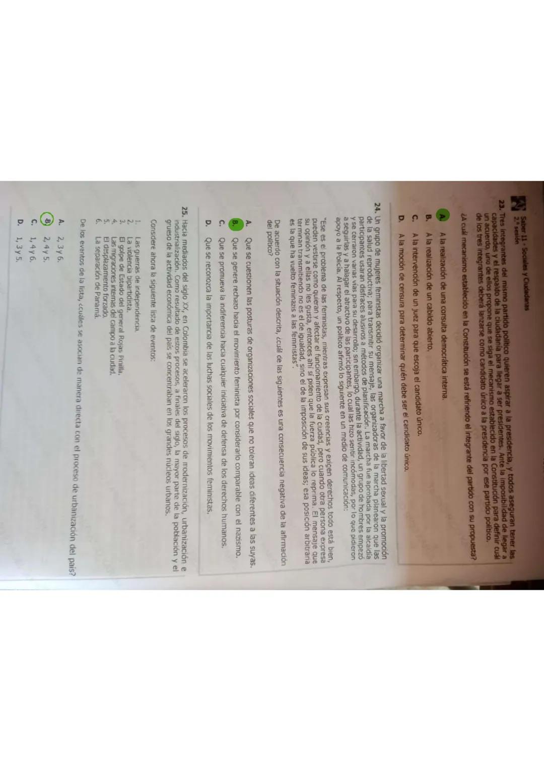 17/35
1553-1012-00418448
Saber 11 - Sociales y Ciudadanas
81. Después de que se decreta un alza en los impuestos en una zona rural, la cual,