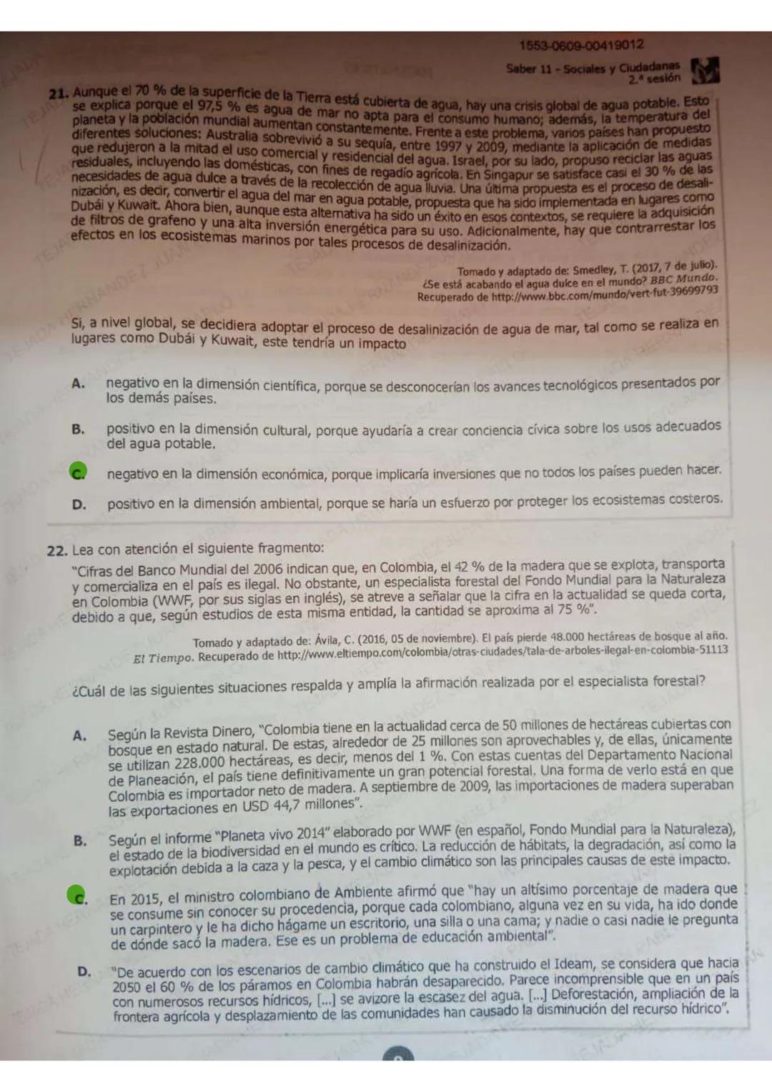 17/35
1553-1012-00418448
Saber 11 - Sociales y Ciudadanas
81. Después de que se decreta un alza en los impuestos en una zona rural, la cual,