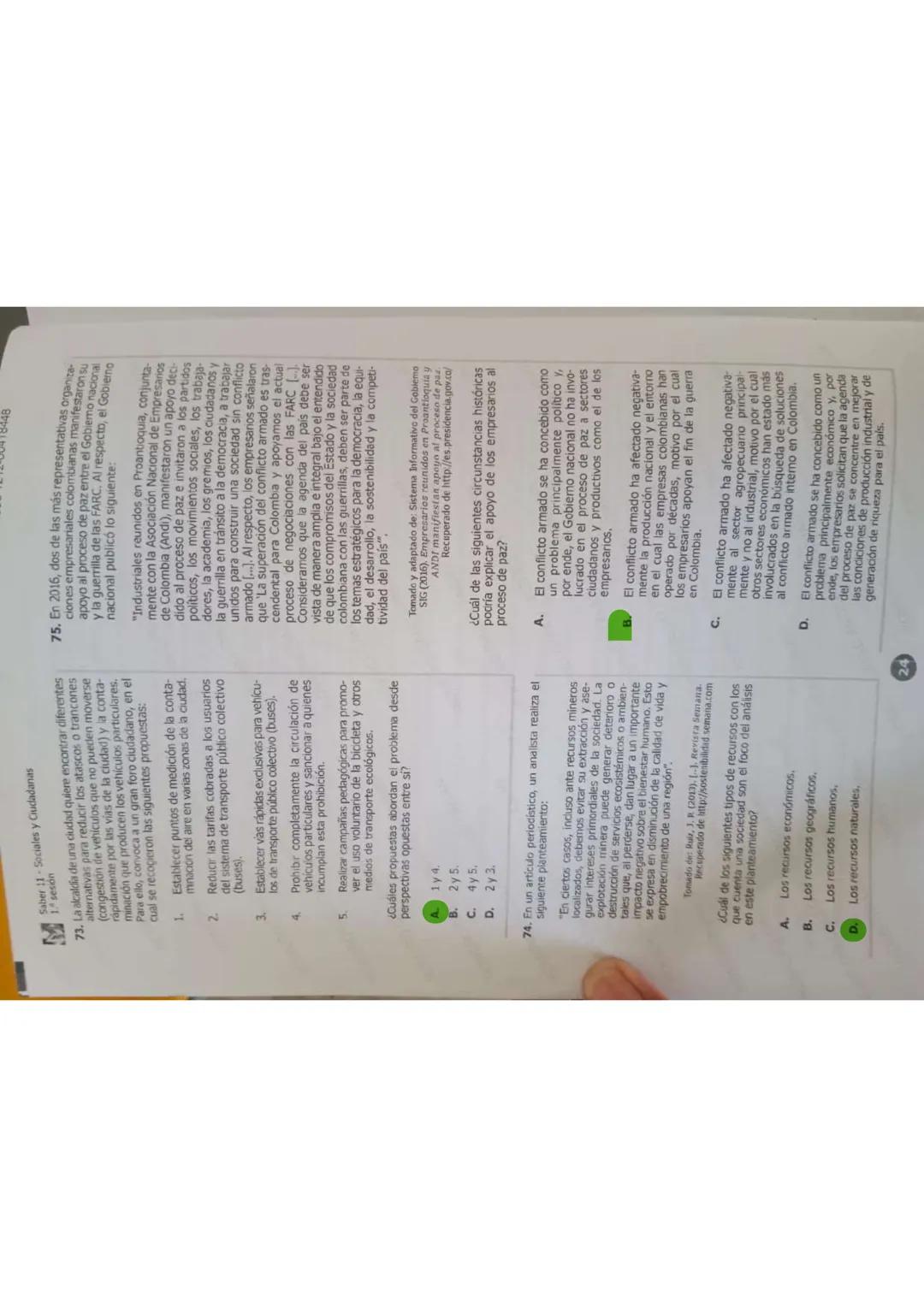 17/35
1553-1012-00418448
Saber 11 - Sociales y Ciudadanas
81. Después de que se decreta un alza en los impuestos en una zona rural, la cual,