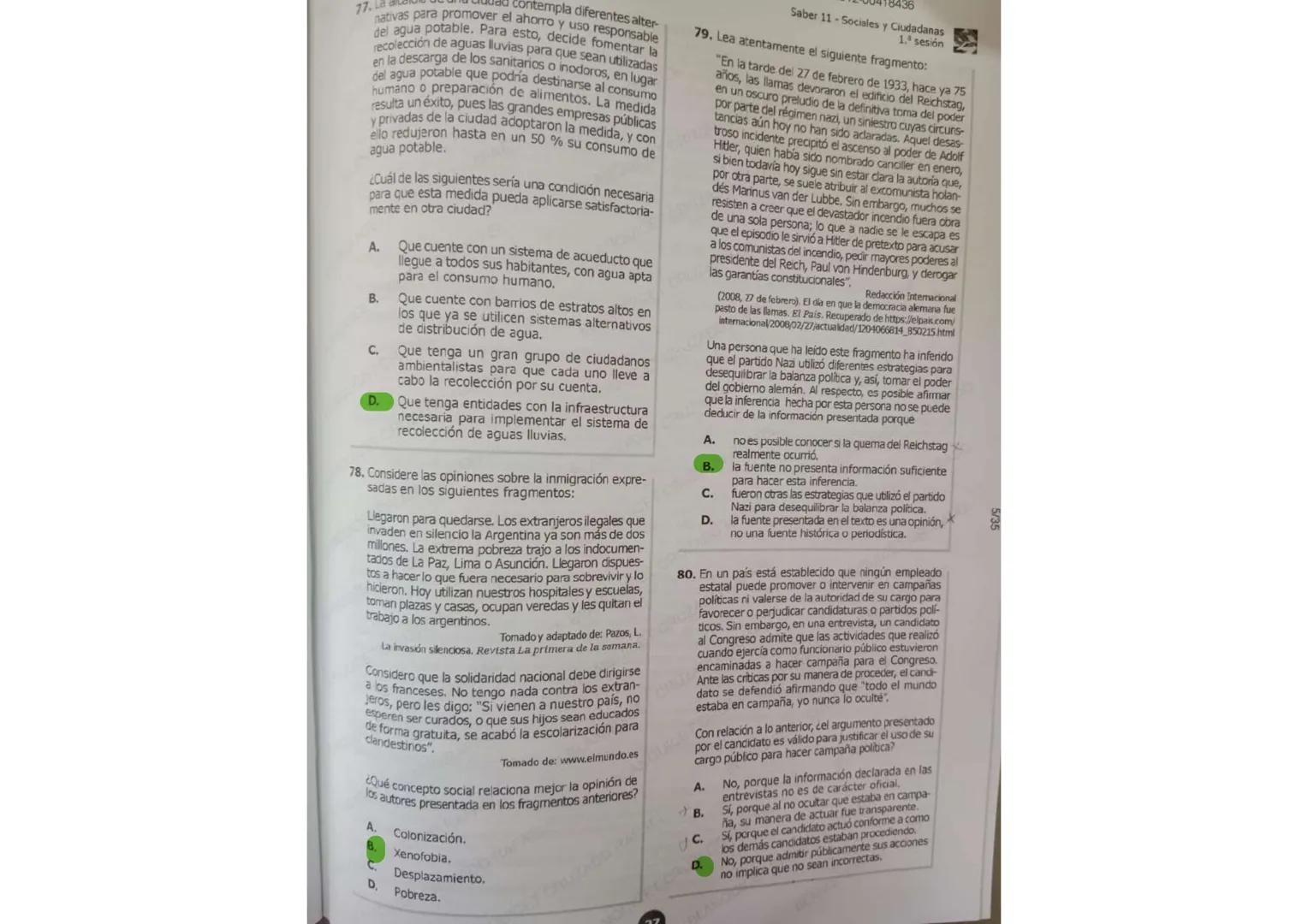 17/35
1553-1012-00418448
Saber 11 - Sociales y Ciudadanas
81. Después de que se decreta un alza en los impuestos en una zona rural, la cual,