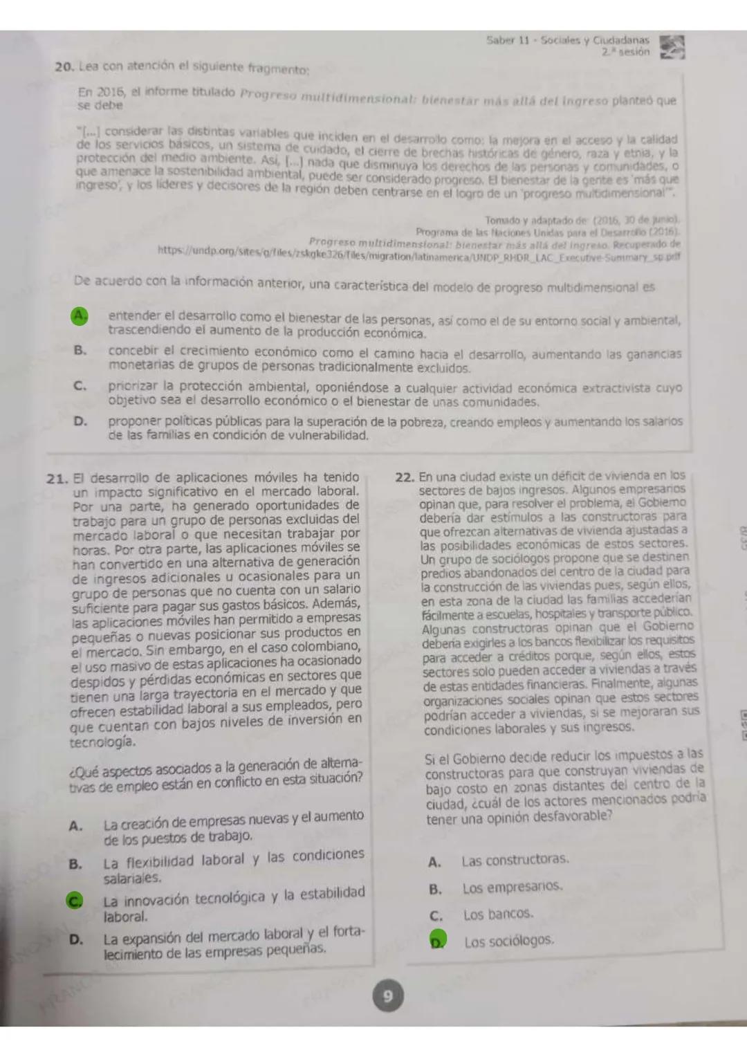 17/35
1553-1012-00418448
Saber 11 - Sociales y Ciudadanas
81. Después de que se decreta un alza en los impuestos en una zona rural, la cual,