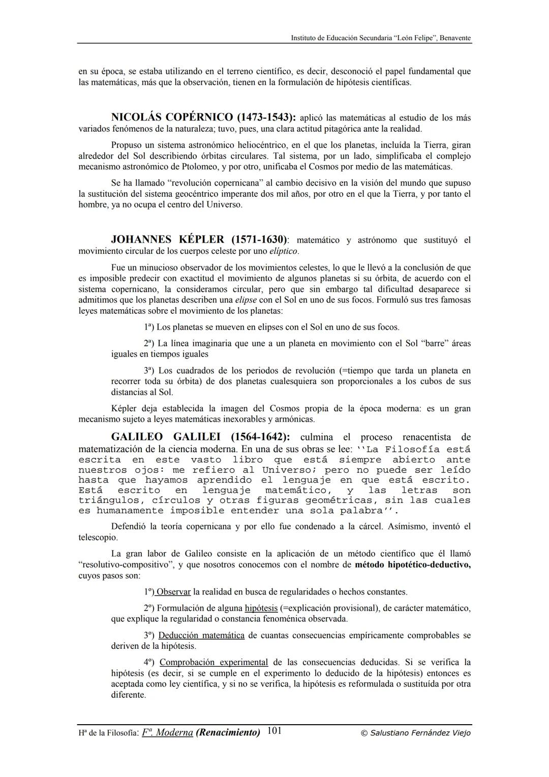 HISTORIA
DE LA
FILOSOFÍA
por Salustiano Fernández Viejo
► INSTITUTO DE EDUCACIÓN SECUNDARIA "LEÓN FELIPE"
DE BENAVENTE
◆ DEPARTAMENTO DE FIL