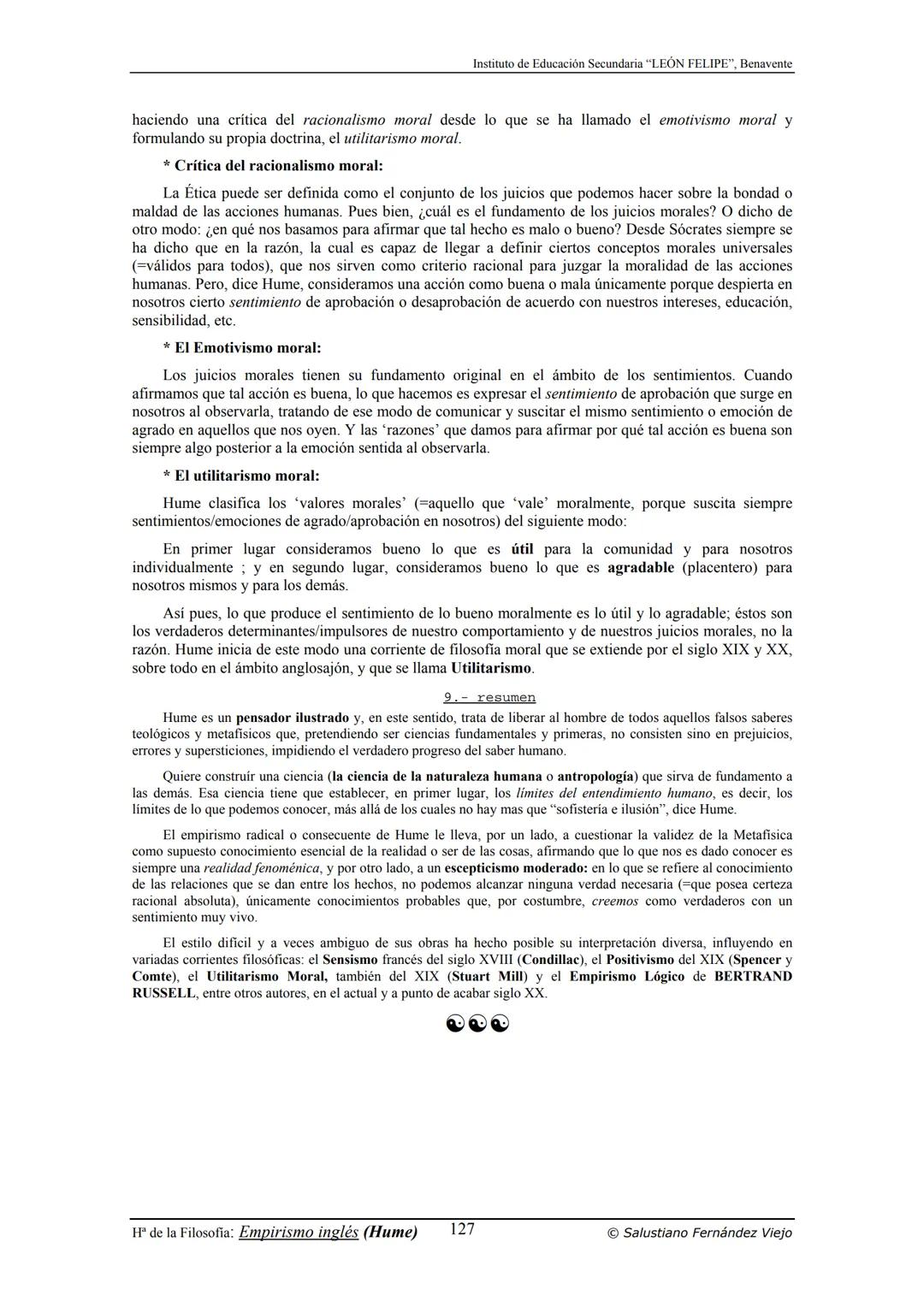 HISTORIA
DE LA
FILOSOFÍA
por Salustiano Fernández Viejo
► INSTITUTO DE EDUCACIÓN SECUNDARIA "LEÓN FELIPE"
DE BENAVENTE
◆ DEPARTAMENTO DE FIL
