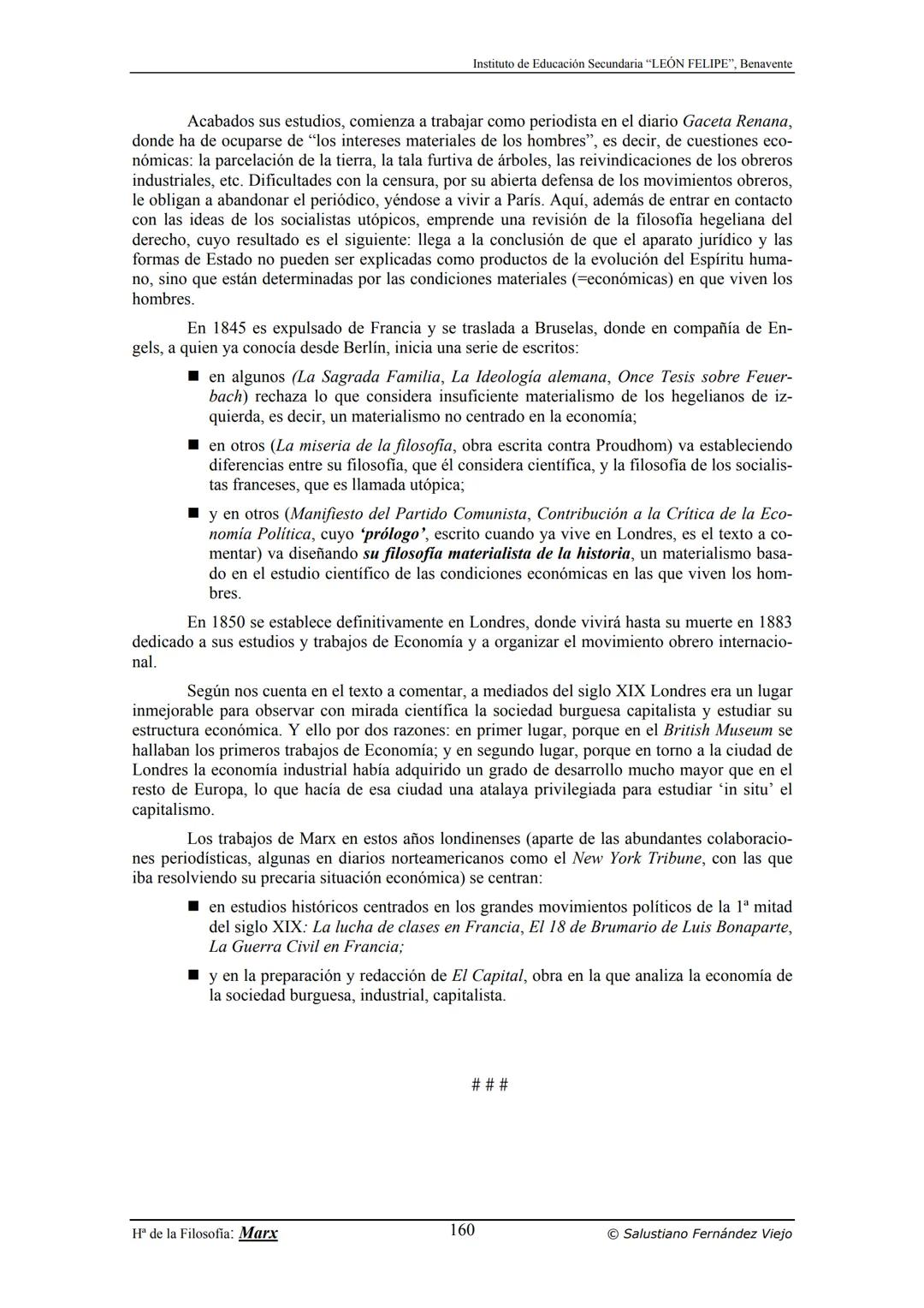 HISTORIA
DE LA
FILOSOFÍA
por Salustiano Fernández Viejo
► INSTITUTO DE EDUCACIÓN SECUNDARIA "LEÓN FELIPE"
DE BENAVENTE
◆ DEPARTAMENTO DE FIL