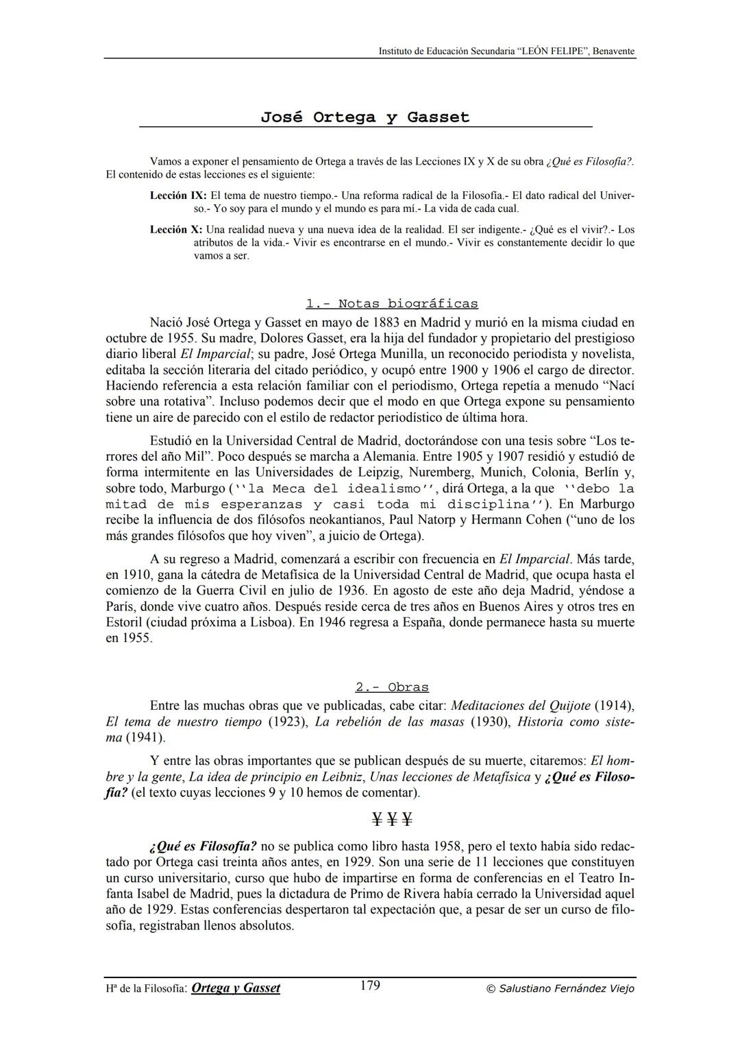 HISTORIA
DE LA
FILOSOFÍA
por Salustiano Fernández Viejo
► INSTITUTO DE EDUCACIÓN SECUNDARIA "LEÓN FELIPE"
DE BENAVENTE
◆ DEPARTAMENTO DE FIL