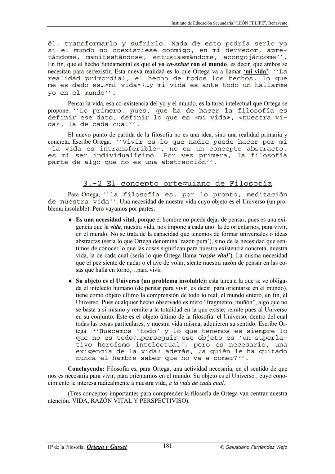 HISTORIA
DE LA
FILOSOFÍA
por Salustiano Fernández Viejo
► INSTITUTO DE EDUCACIÓN SECUNDARIA "LEÓN FELIPE"
DE BENAVENTE
◆ DEPARTAMENTO DE FIL