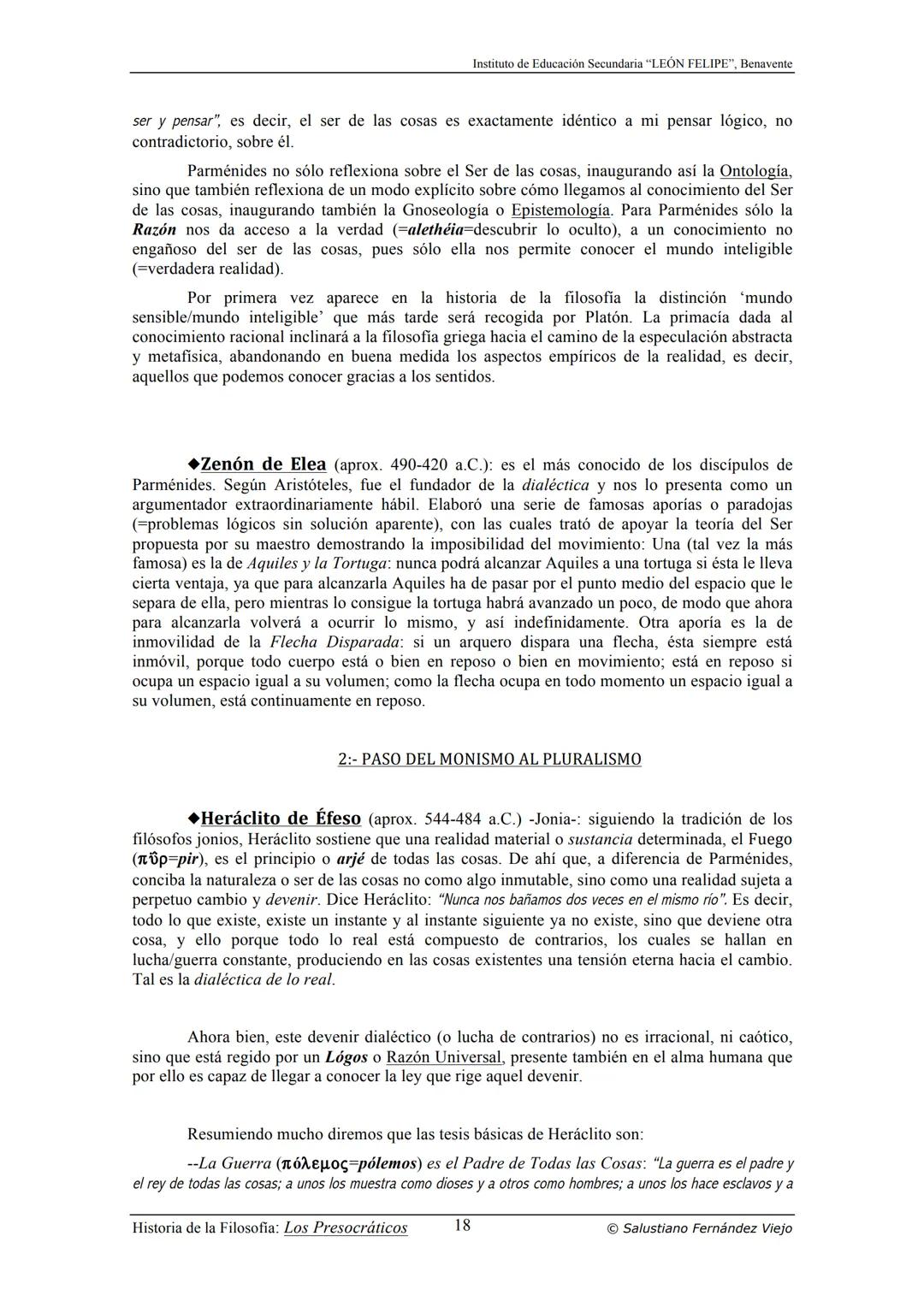 HISTORIA
DE LA
FILOSOFÍA
por Salustiano Fernández Viejo
► INSTITUTO DE EDUCACIÓN SECUNDARIA "LEÓN FELIPE"
DE BENAVENTE
◆ DEPARTAMENTO DE FIL