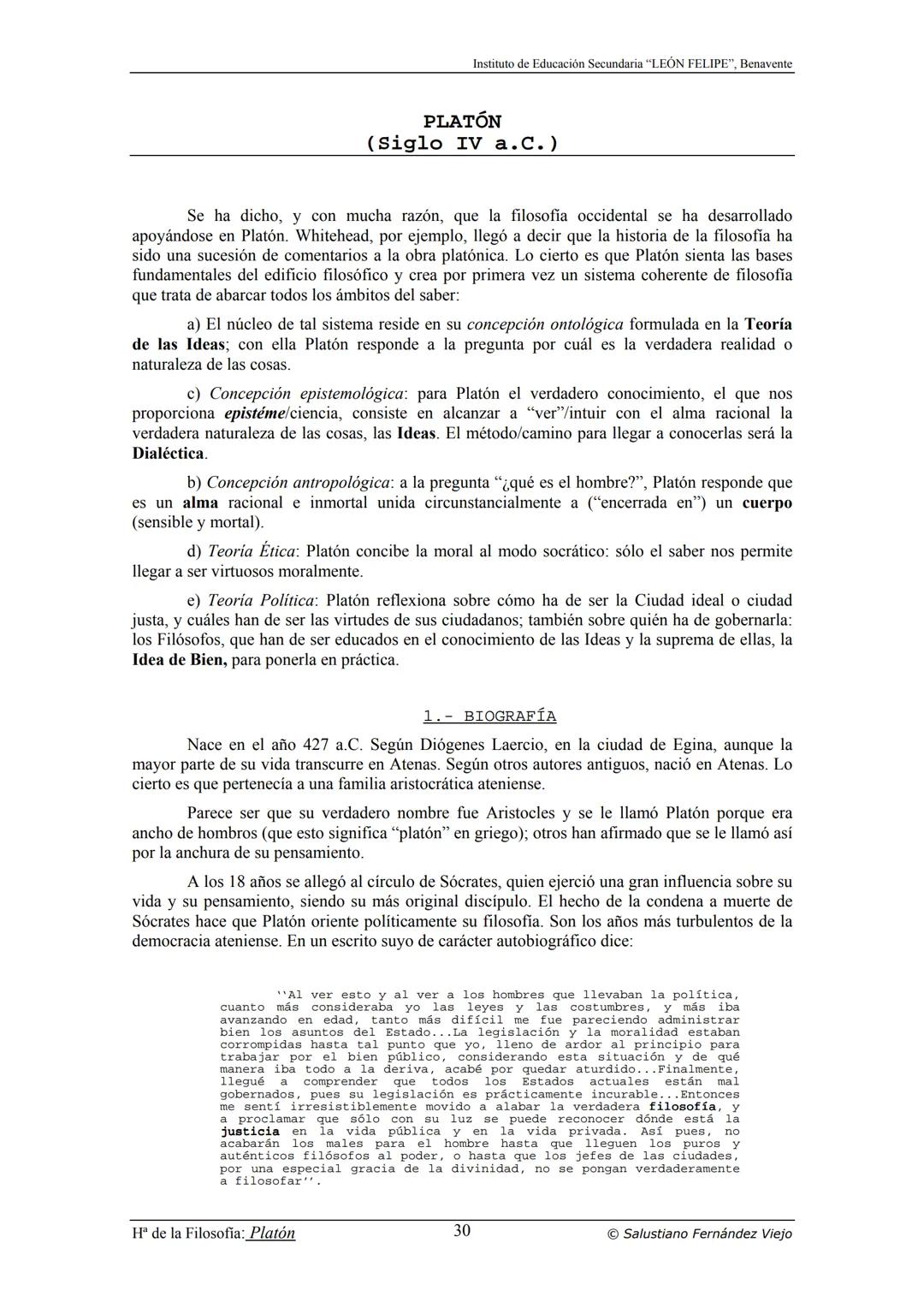 HISTORIA
DE LA
FILOSOFÍA
por Salustiano Fernández Viejo
► INSTITUTO DE EDUCACIÓN SECUNDARIA "LEÓN FELIPE"
DE BENAVENTE
◆ DEPARTAMENTO DE FIL