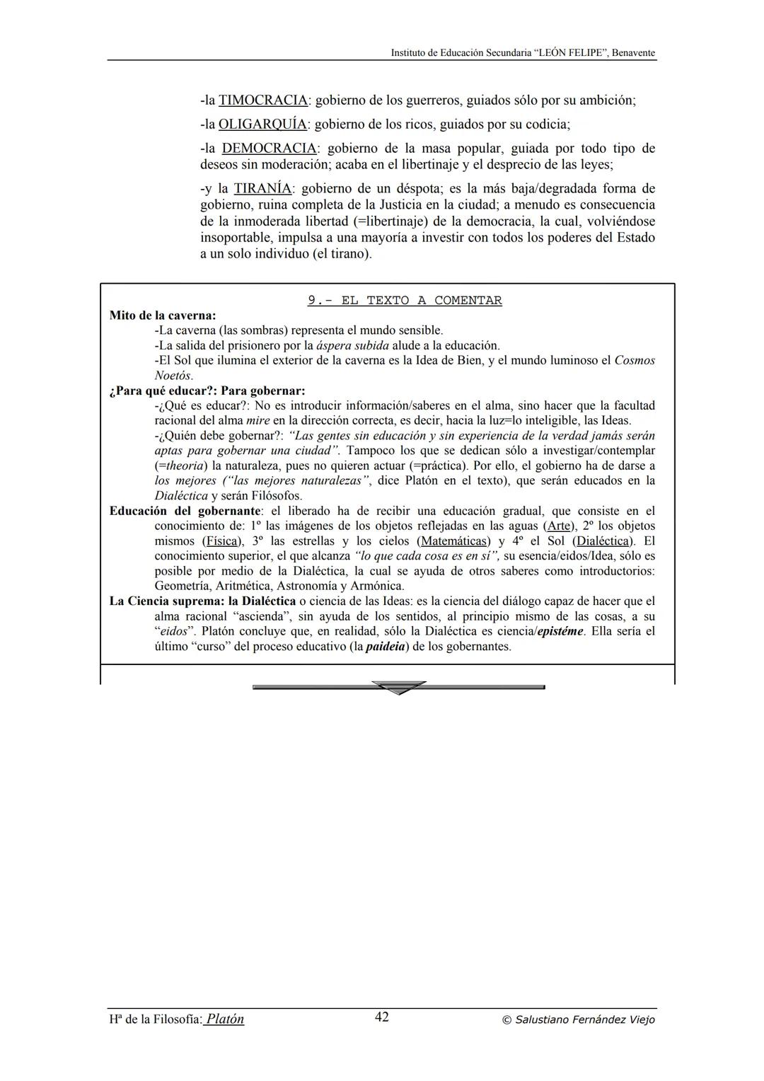 HISTORIA
DE LA
FILOSOFÍA
por Salustiano Fernández Viejo
► INSTITUTO DE EDUCACIÓN SECUNDARIA "LEÓN FELIPE"
DE BENAVENTE
◆ DEPARTAMENTO DE FIL