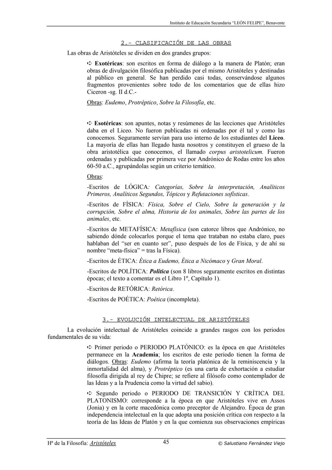 HISTORIA
DE LA
FILOSOFÍA
por Salustiano Fernández Viejo
► INSTITUTO DE EDUCACIÓN SECUNDARIA "LEÓN FELIPE"
DE BENAVENTE
◆ DEPARTAMENTO DE FIL