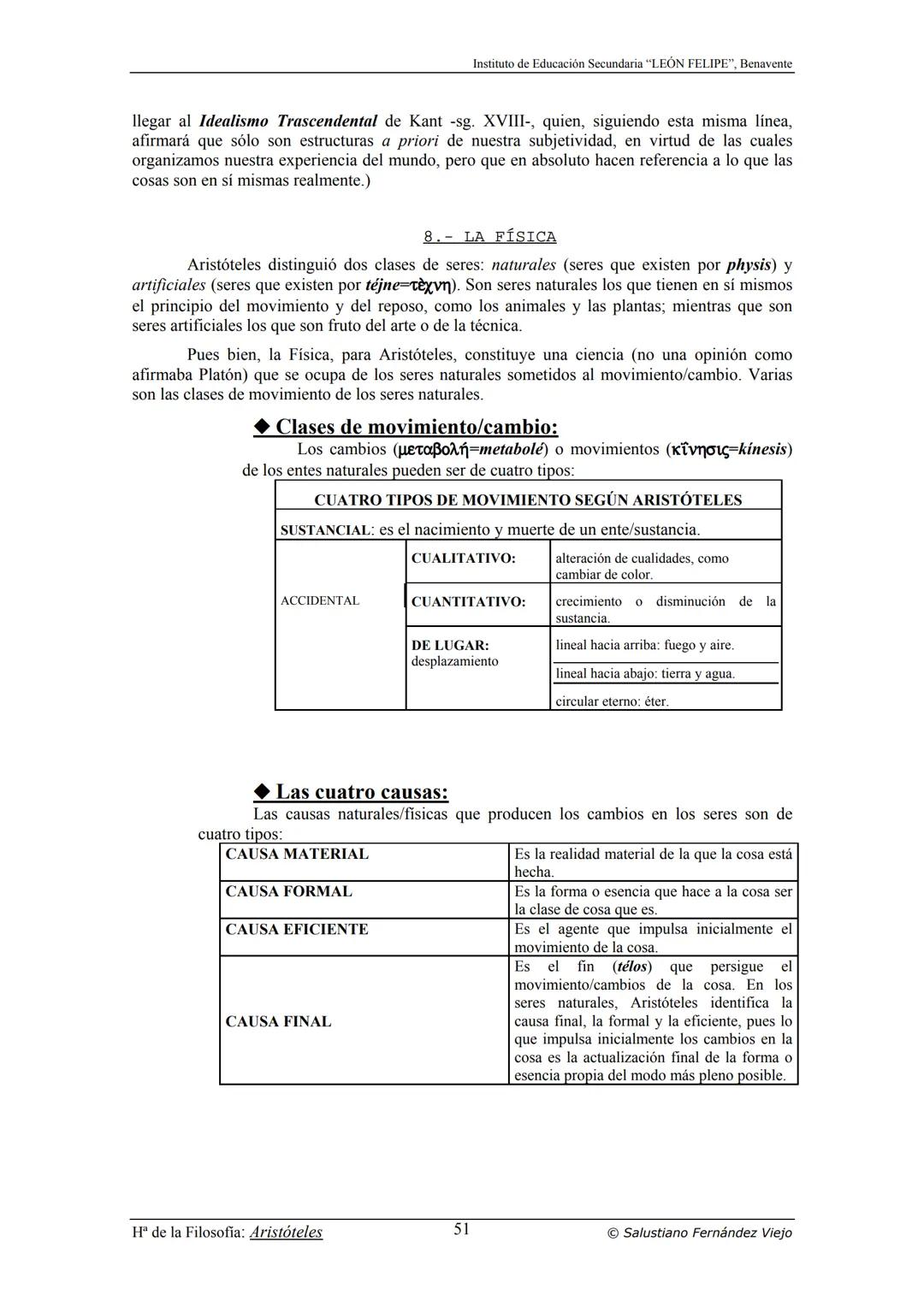 HISTORIA
DE LA
FILOSOFÍA
por Salustiano Fernández Viejo
► INSTITUTO DE EDUCACIÓN SECUNDARIA "LEÓN FELIPE"
DE BENAVENTE
◆ DEPARTAMENTO DE FIL
