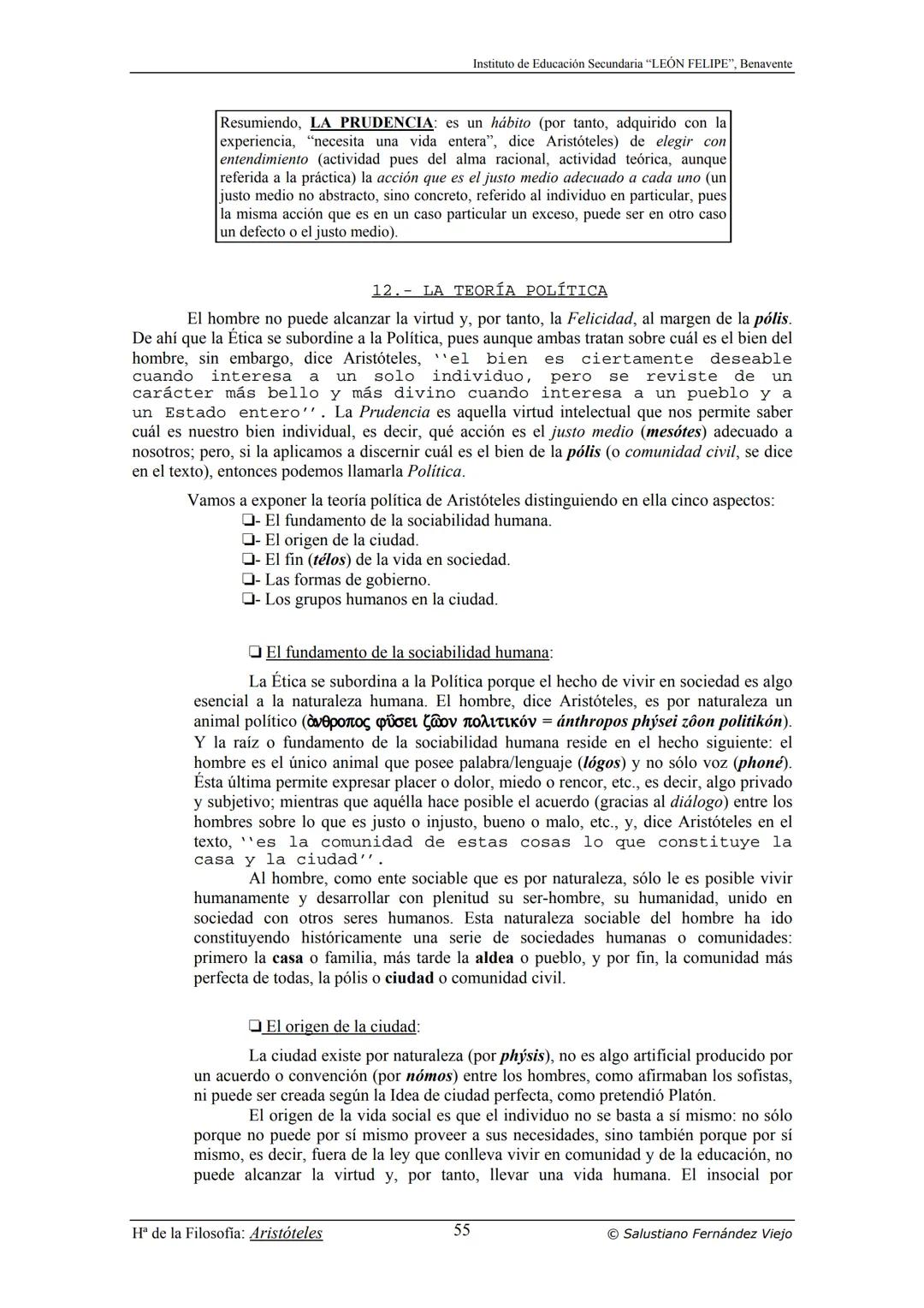 HISTORIA
DE LA
FILOSOFÍA
por Salustiano Fernández Viejo
► INSTITUTO DE EDUCACIÓN SECUNDARIA "LEÓN FELIPE"
DE BENAVENTE
◆ DEPARTAMENTO DE FIL