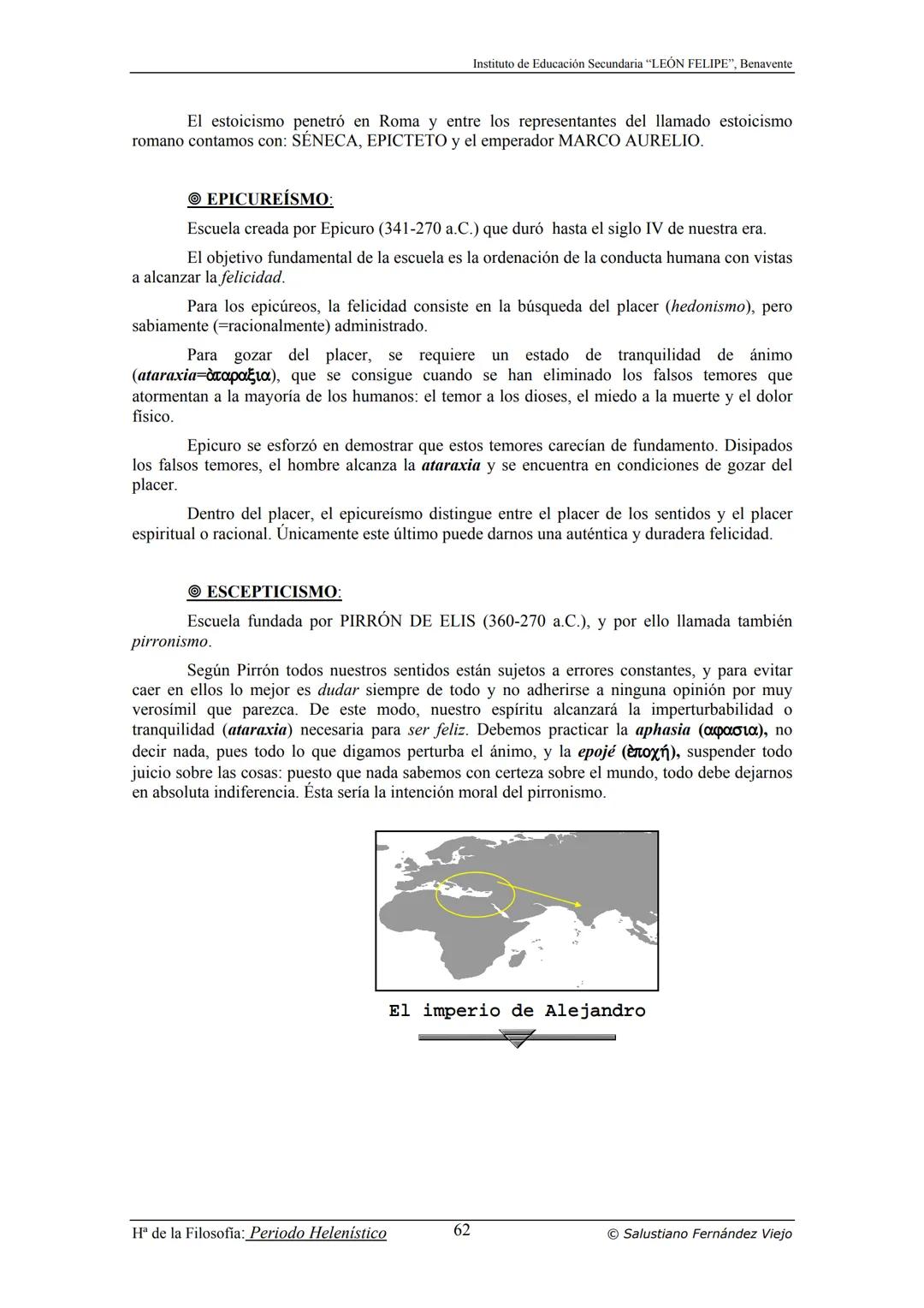 HISTORIA
DE LA
FILOSOFÍA
por Salustiano Fernández Viejo
► INSTITUTO DE EDUCACIÓN SECUNDARIA "LEÓN FELIPE"
DE BENAVENTE
◆ DEPARTAMENTO DE FIL