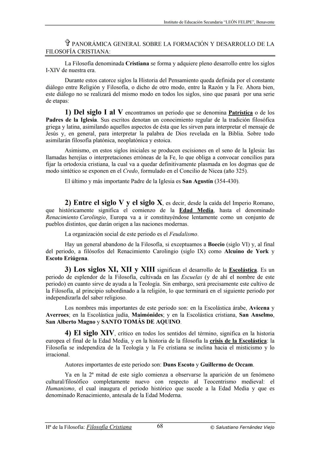 HISTORIA
DE LA
FILOSOFÍA
por Salustiano Fernández Viejo
► INSTITUTO DE EDUCACIÓN SECUNDARIA "LEÓN FELIPE"
DE BENAVENTE
◆ DEPARTAMENTO DE FIL