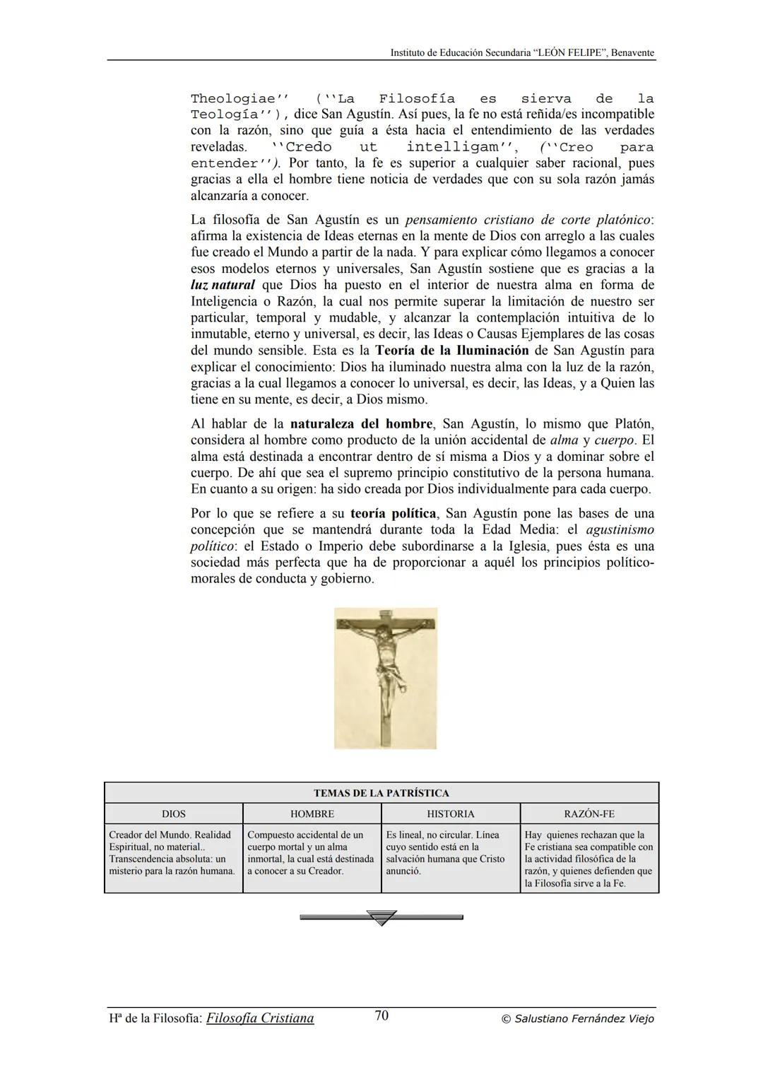 HISTORIA
DE LA
FILOSOFÍA
por Salustiano Fernández Viejo
► INSTITUTO DE EDUCACIÓN SECUNDARIA "LEÓN FELIPE"
DE BENAVENTE
◆ DEPARTAMENTO DE FIL