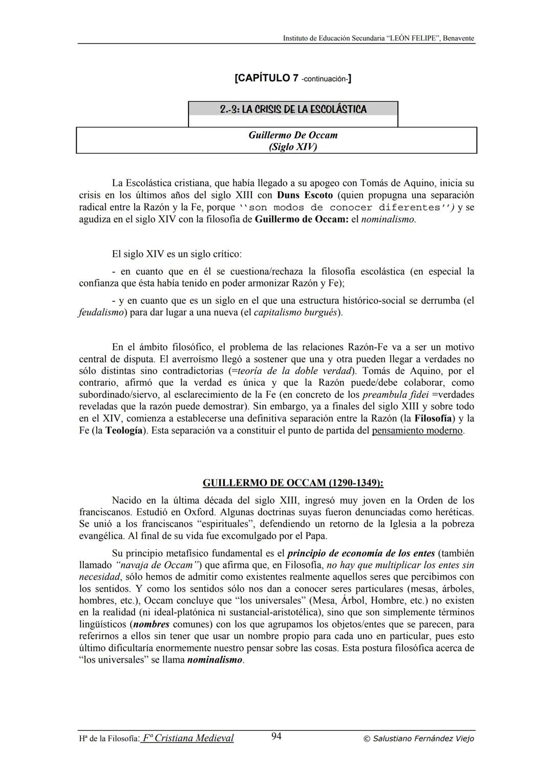 HISTORIA
DE LA
FILOSOFÍA
por Salustiano Fernández Viejo
► INSTITUTO DE EDUCACIÓN SECUNDARIA "LEÓN FELIPE"
DE BENAVENTE
◆ DEPARTAMENTO DE FIL