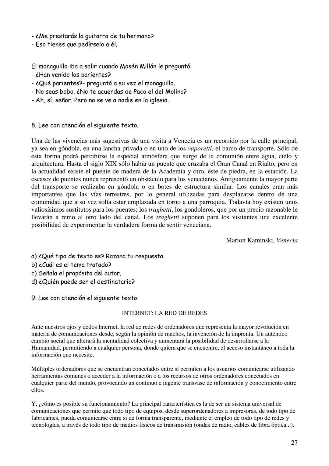 # TEMA 3:
# TIPOS DE TEXTOS TEMA 3: TIPOS DE TEXTOS
3.1. El texto. Definición.
3.2. Tipos de textos
3.2.1. Narración
3.2.2. Descripción
3.2
