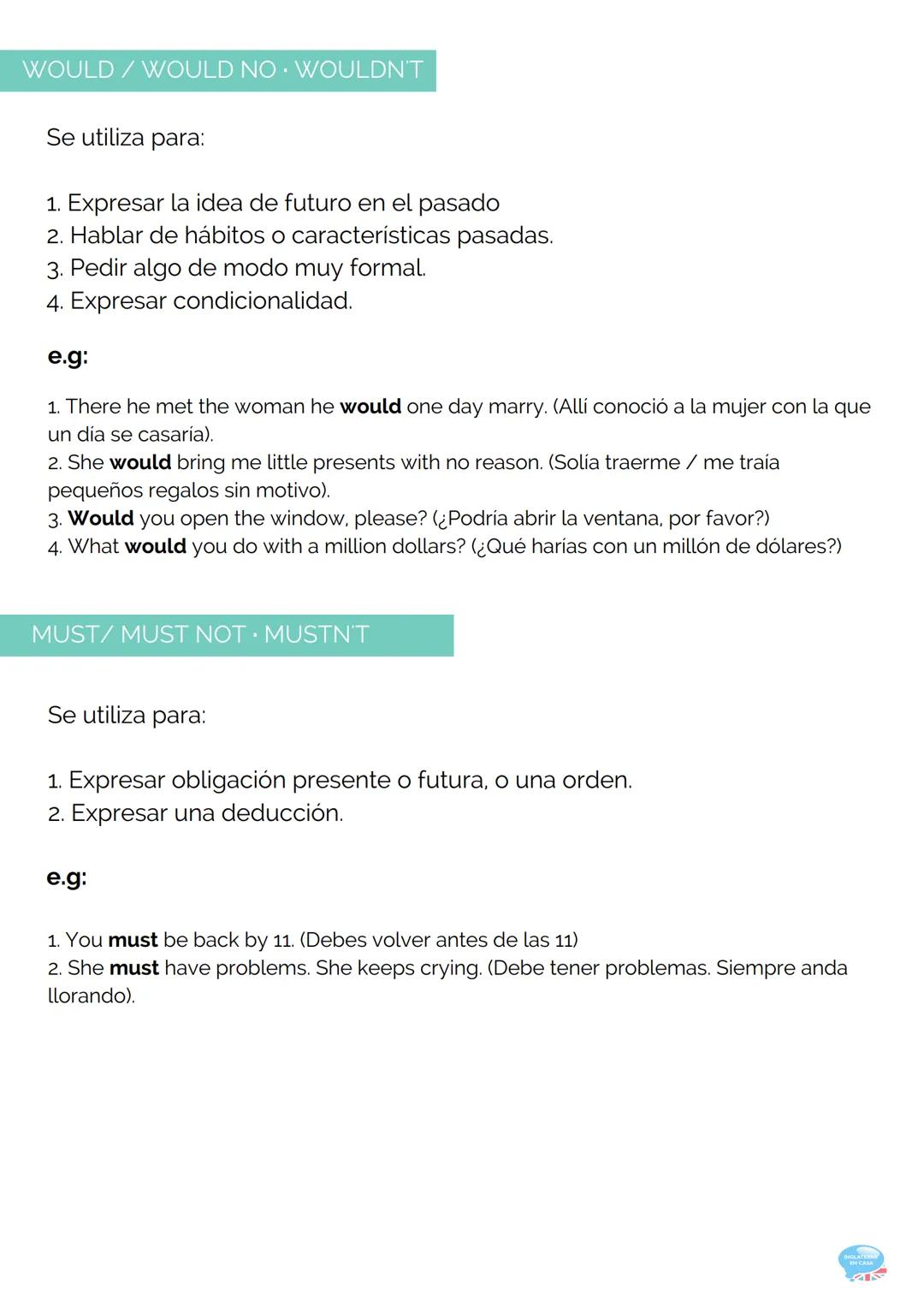 13.MODAL VERBS
(VERBOS MODALES)
GRAMÁTICA INGLESA PARTE 13
13.1. Características de los verbos modales
Los verbos modales no cambian su form