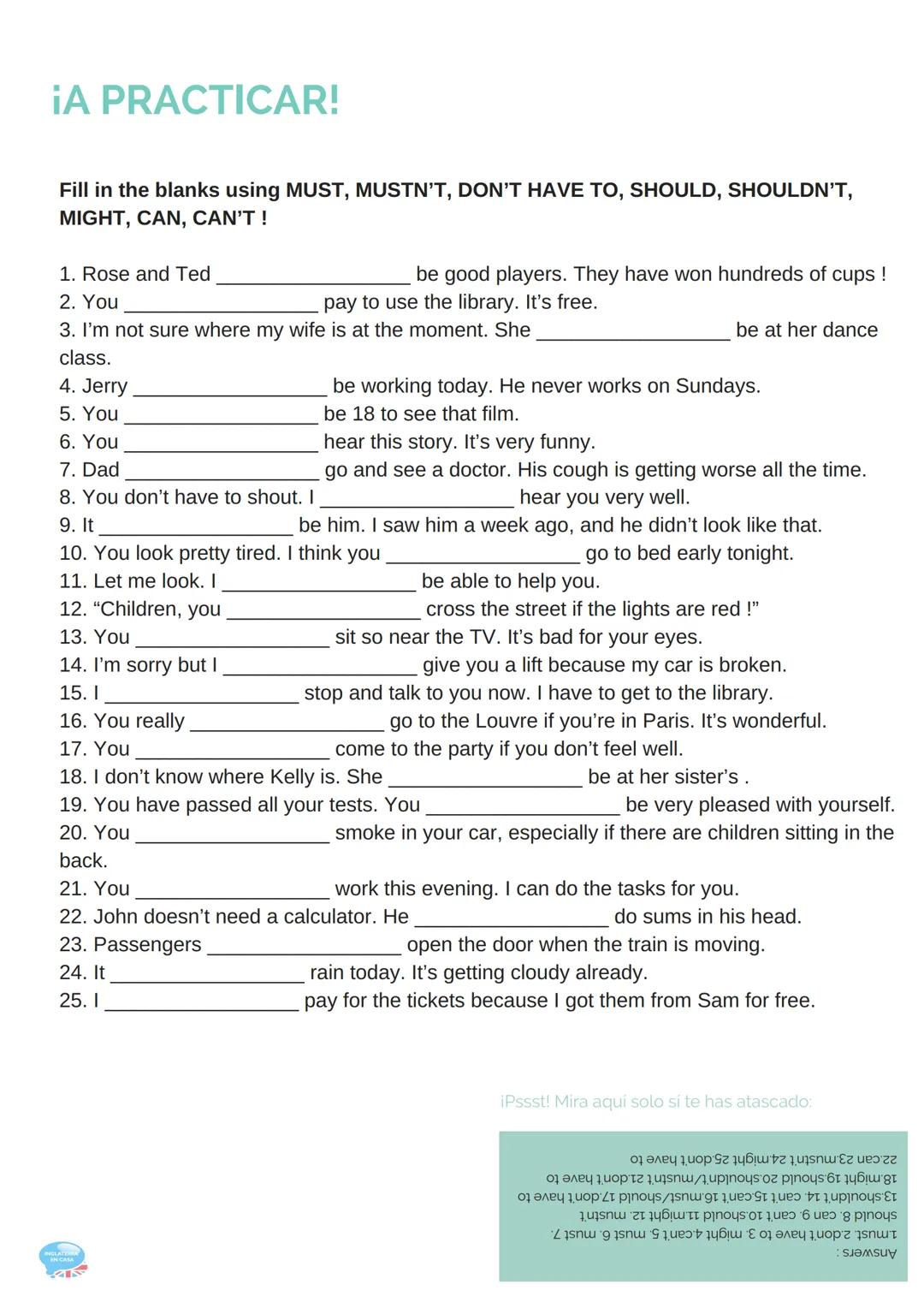 13.MODAL VERBS
(VERBOS MODALES)
GRAMÁTICA INGLESA PARTE 13
13.1. Características de los verbos modales
Los verbos modales no cambian su form