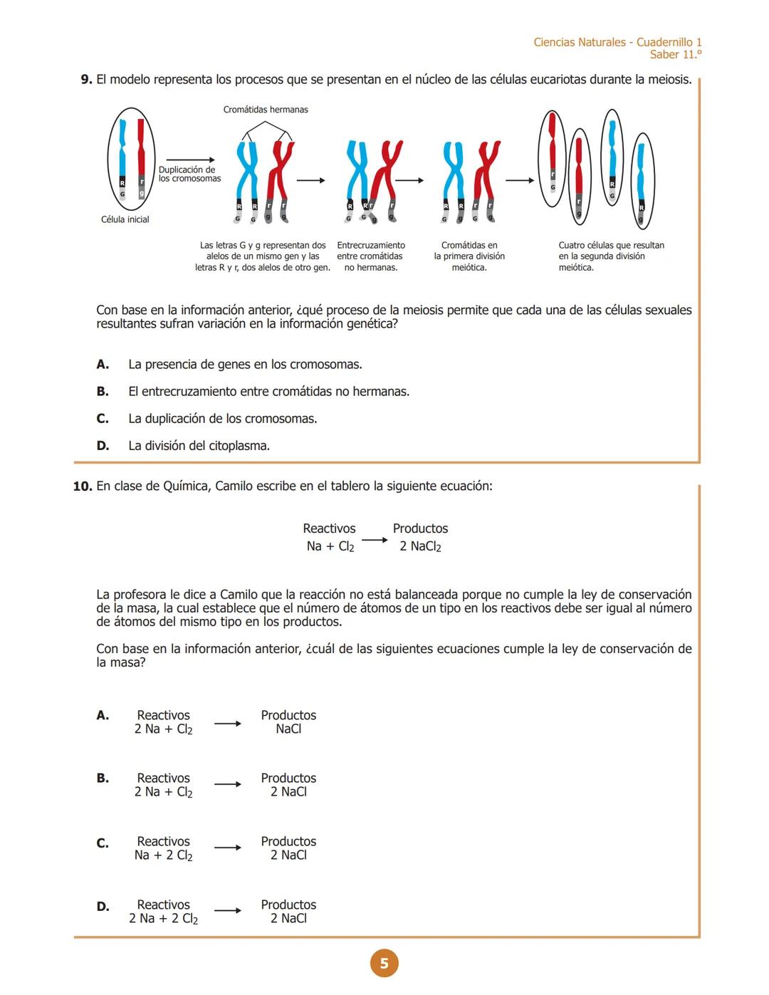 MINISTERIO DE EDUCACIÓN
NACIONAL
G11.C.D
C111
Ciencias Naturales
Cuadernillo 1 2023
11.°
GRADO
¡Hola!
Queremos agradecer tu participación. A