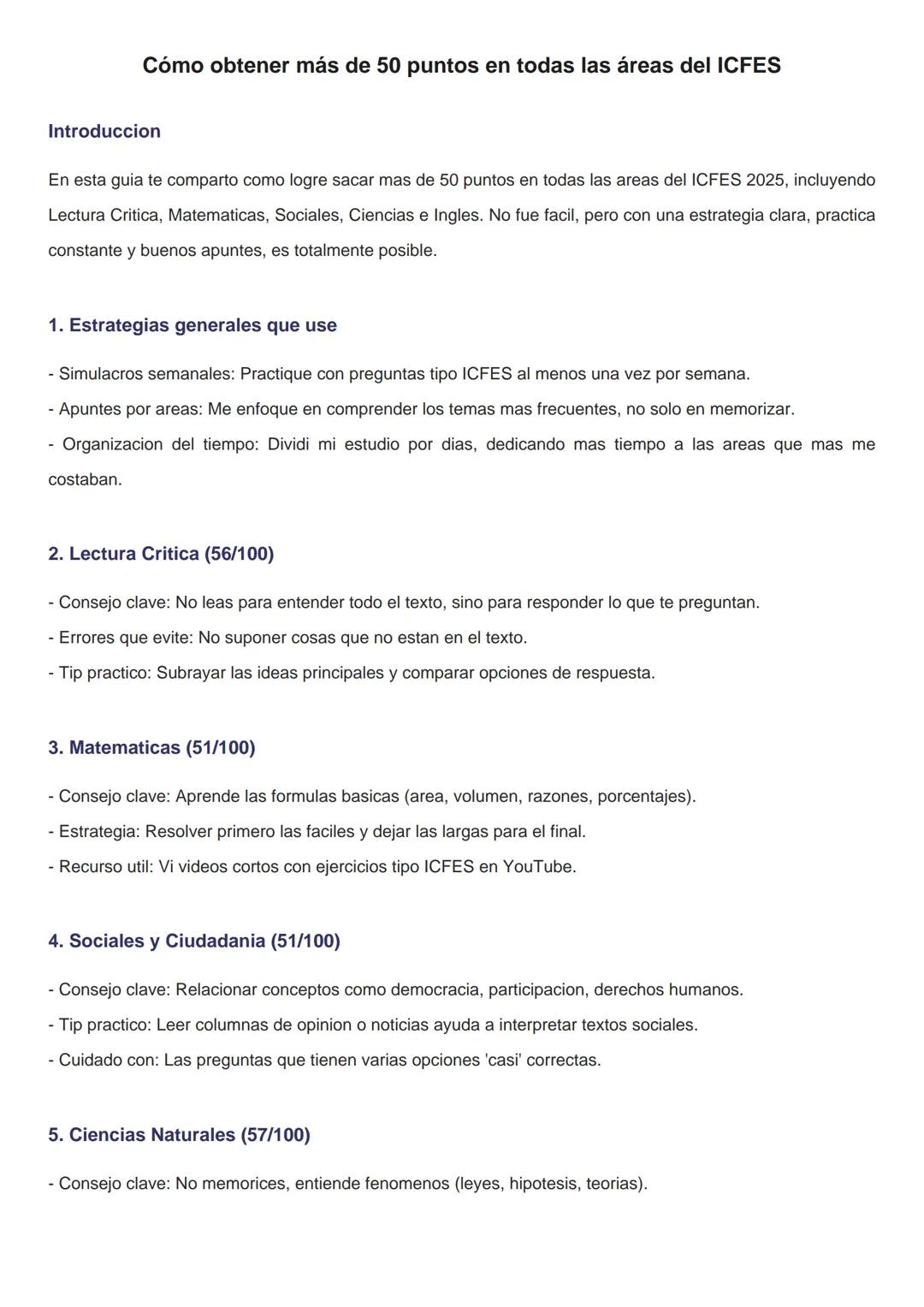 Guía de estudio ICFES Saber 11 – Resultados reales y análisis por áreas