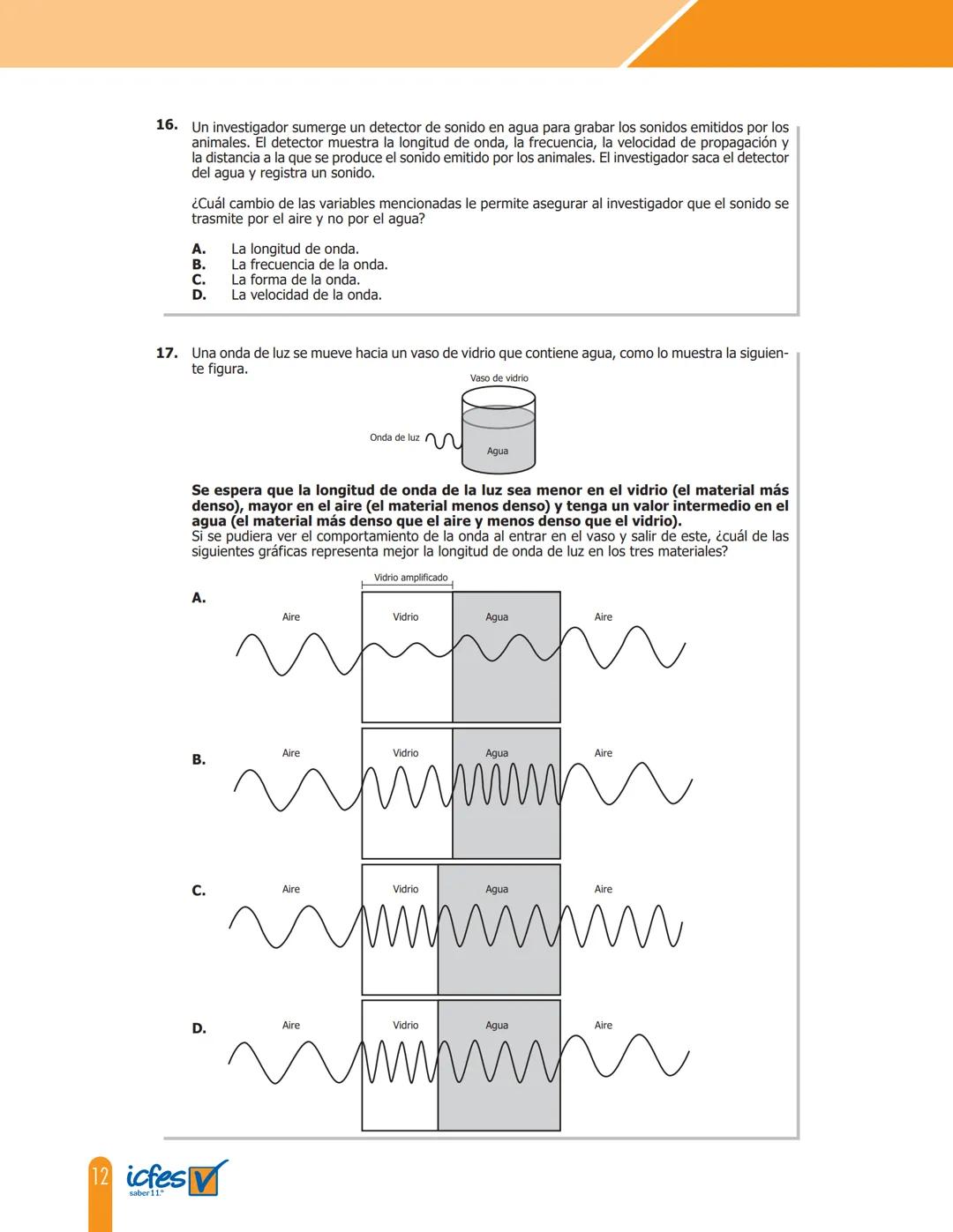 Cuadernillo de preguntas
Saber 11.°
Prueba de Ciencias
Naturales
MINEDUCACIÓN
icfes
mejor saber
TODOS POR UN
NUEVO PAÍS
PAZ EQUIDAD EDUCACIO