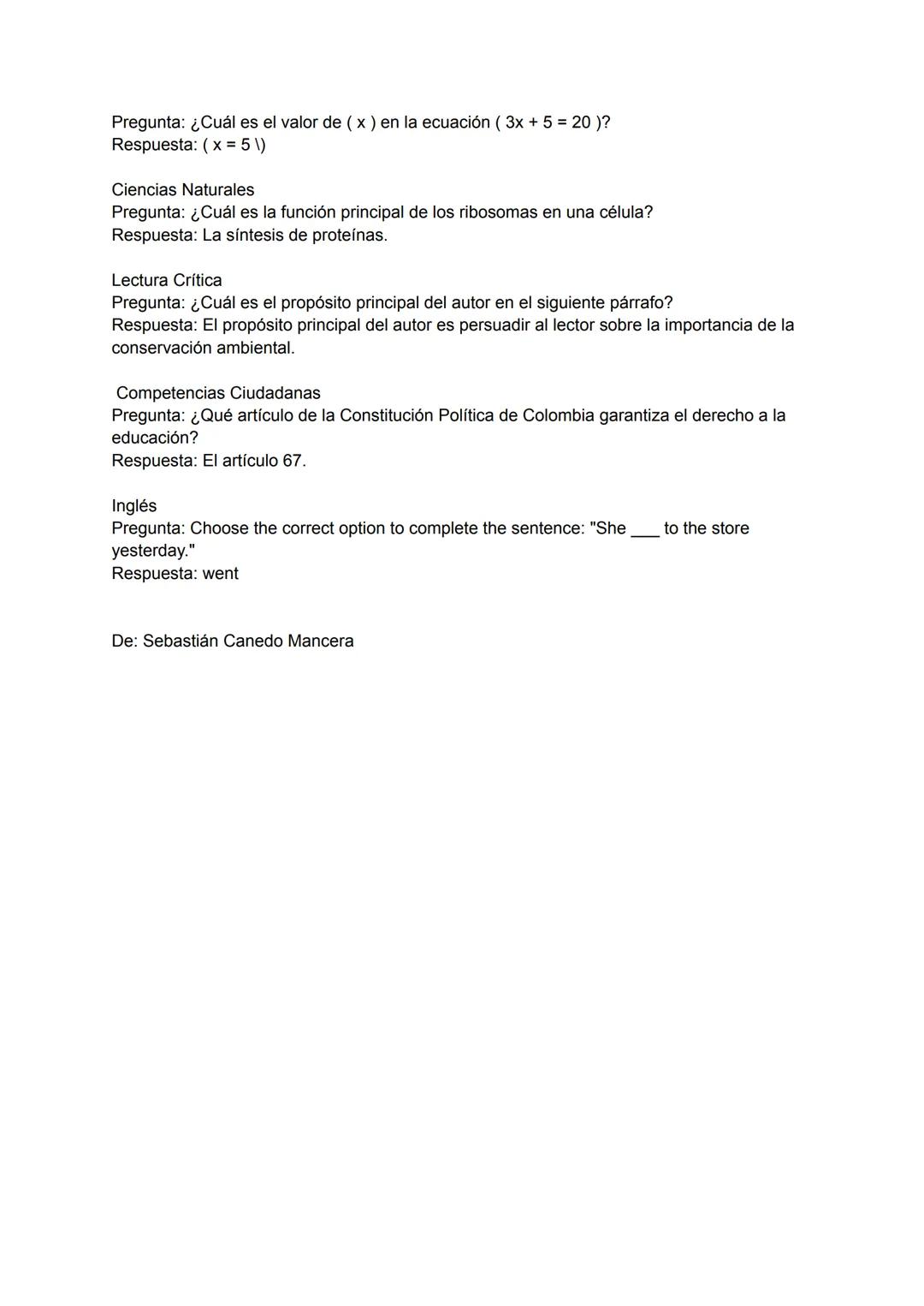Lo que hice para tener un buen puntaje fue tener en cuenta estos temas
1. Matemáticas:
- Sistemas numéricos (álgebra)
- Geometría
- Estadíst
