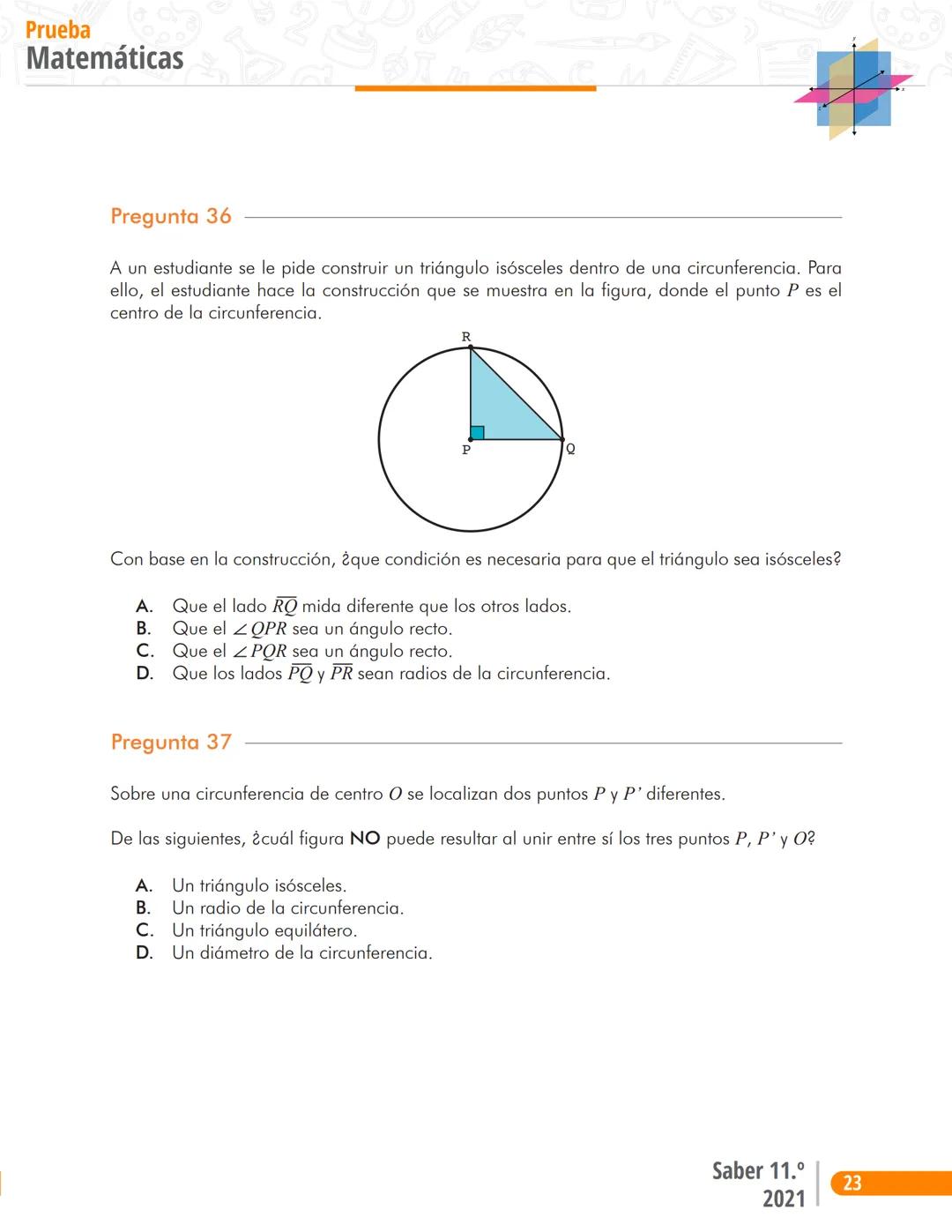 Pruebas Saber 11°
Prueba
Matemáticas
Cuadernillo de preguntas
Saber 11.°
Icfes --- OCR Start ---
نسيسكا
Presidente de la República
Iván D