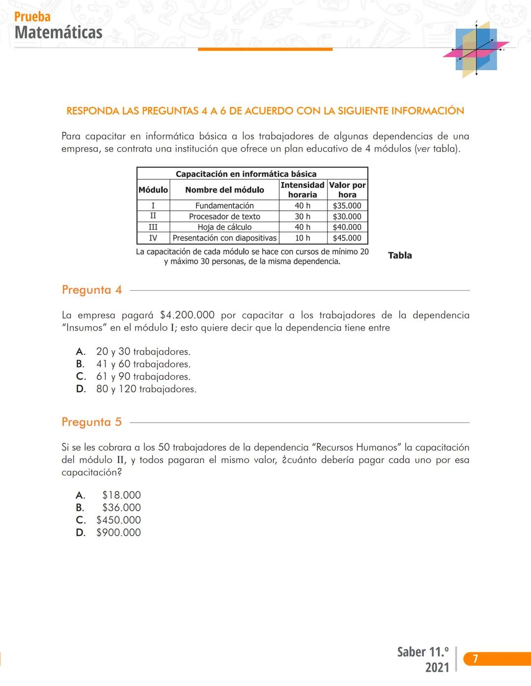 Pruebas Saber 11°
Prueba
Matemáticas
Cuadernillo de preguntas
Saber 11.°
Icfes --- OCR Start ---
نسيسكا
Presidente de la República
Iván D