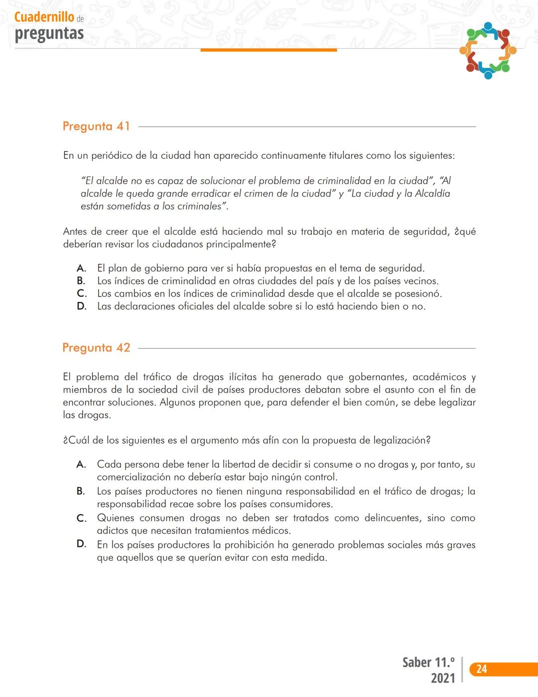 Pruebas Saber 11°
Prueba
Sociales y Ciudadanas
Cuadernillo de preguntas
Saber 11.°
Icfes ```
Presidente de la República
Iván Duque Márque