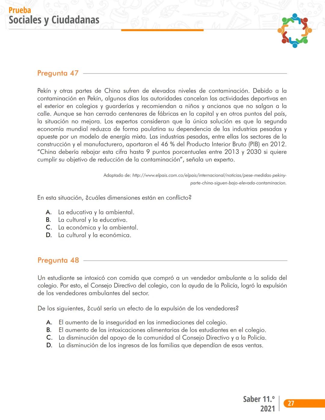 Pruebas Saber 11°
Prueba
Sociales y Ciudadanas
Cuadernillo de preguntas
Saber 11.°
Icfes ```
Presidente de la República
Iván Duque Márque