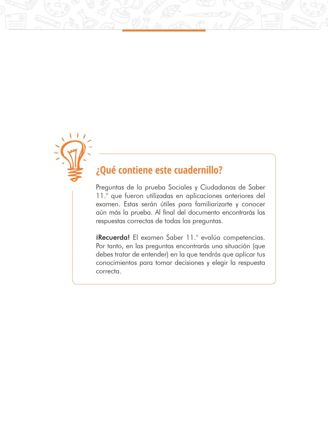 Pruebas Saber 11°
Prueba
Sociales y Ciudadanas
Cuadernillo de preguntas
Saber 11.°
Icfes ```
Presidente de la República
Iván Duque Márque