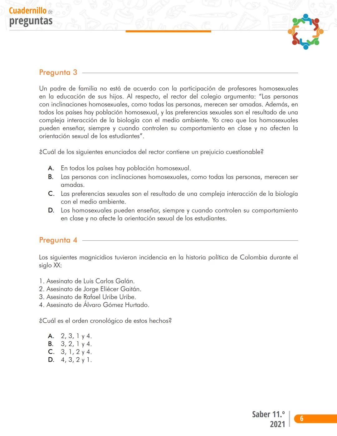 Pruebas Saber 11°
Prueba
Sociales y Ciudadanas
Cuadernillo de preguntas
Saber 11.°
Icfes ```
Presidente de la República
Iván Duque Márque
