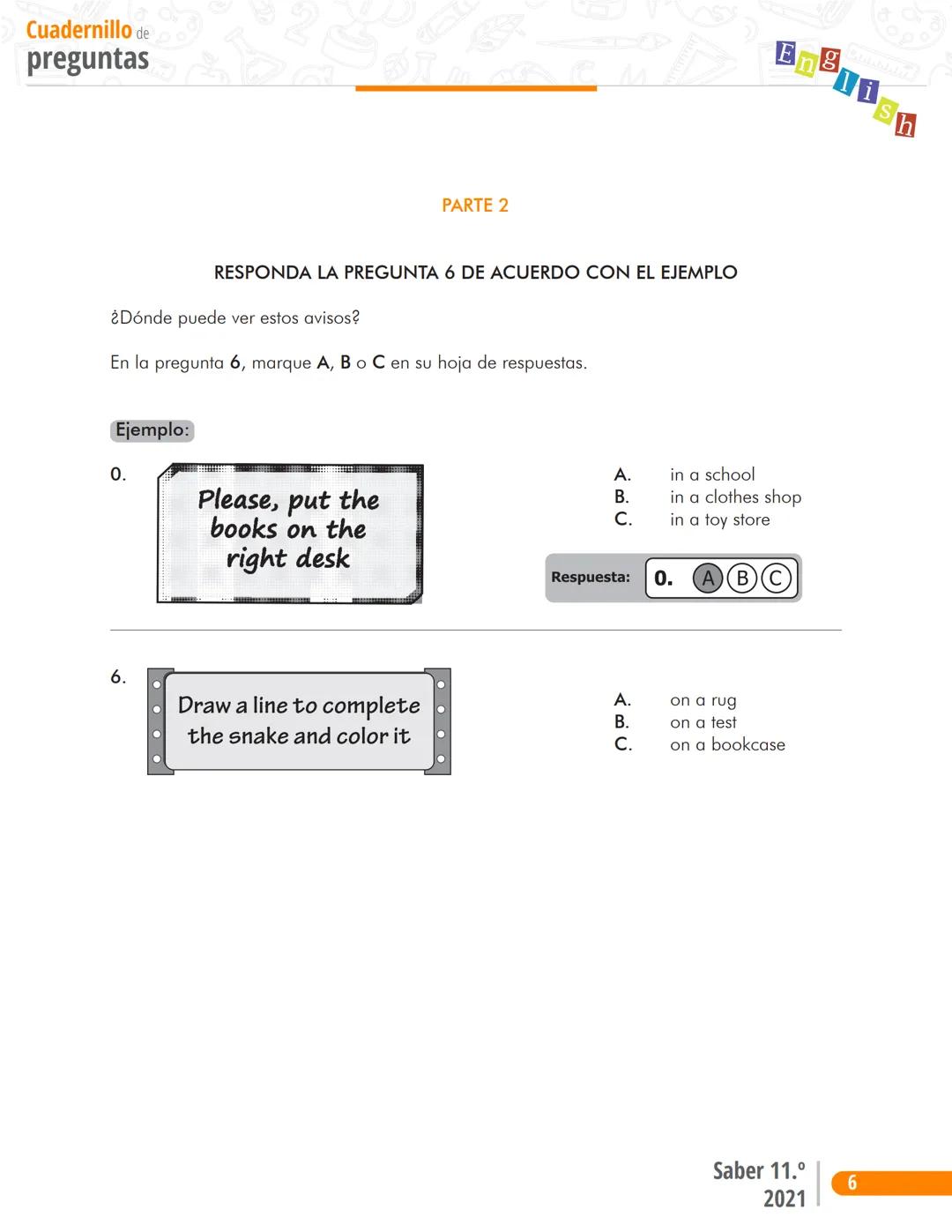 Pruebas Saber 11°
En
g
l
i
s
h
Prueba Inglés
Cuadernillo de preguntas
Saber 11.°
Icfes --- OCR Start ---
نسيسكا
نسيسكا
Presidente de la