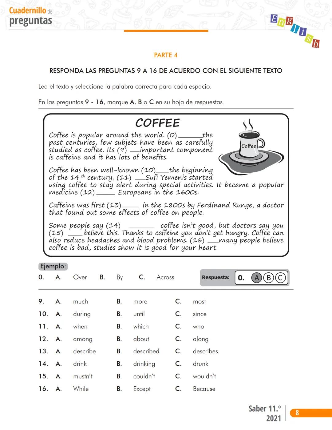 Pruebas Saber 11°
En
g
l
i
s
h
Prueba Inglés
Cuadernillo de preguntas
Saber 11.°
Icfes --- OCR Start ---
نسيسكا
نسيسكا
Presidente de la