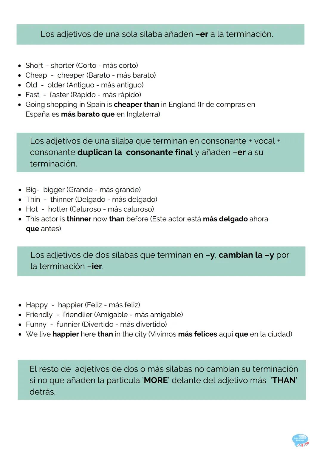 4.ADJECTIVES
(ADJETIVOS)
GRAMÁTICA INGLESA PARTE 4
Los adjetivos, al contrario que en castellano, no tienen género ni número.
Es decir, util