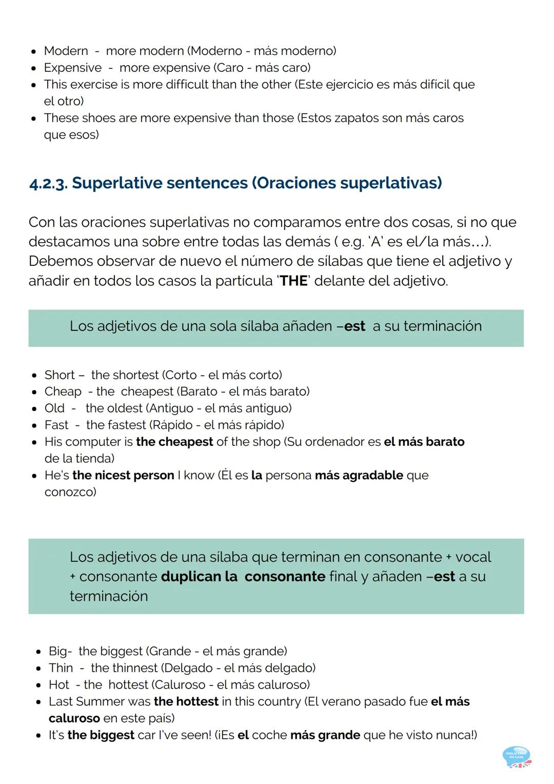 4.ADJECTIVES
(ADJETIVOS)
GRAMÁTICA INGLESA PARTE 4
Los adjetivos, al contrario que en castellano, no tienen género ni número.
Es decir, util