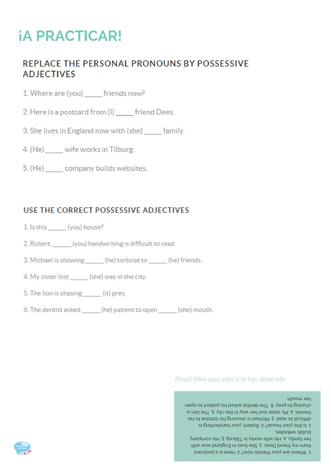 2.PRONOUNS
(PRONOMBRES)
GRAMÁTICA INGLESA PARTE 2
2.1. Personal pronouns (Pronombres personales)
Los pronombres personales se refieren a per