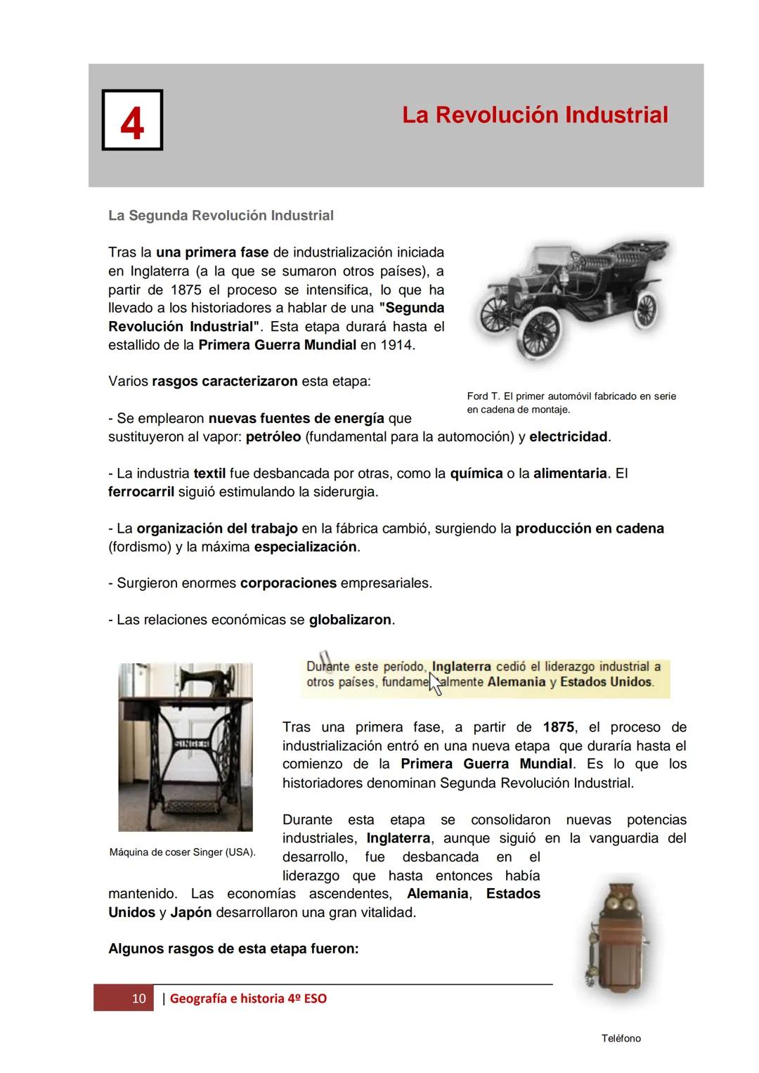 La Revolución Industrial
Antes de empezar
4
Objetivos
En esta quincena aprenderás a:
- Conocer el significado de "Revolución Industrial".
-