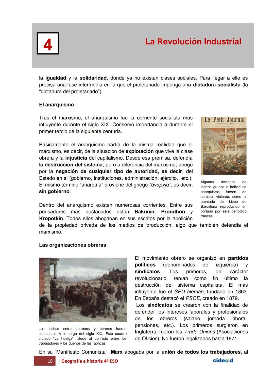 La Revolución Industrial
Antes de empezar
4
Objetivos
En esta quincena aprenderás a:
- Conocer el significado de "Revolución Industrial".
-