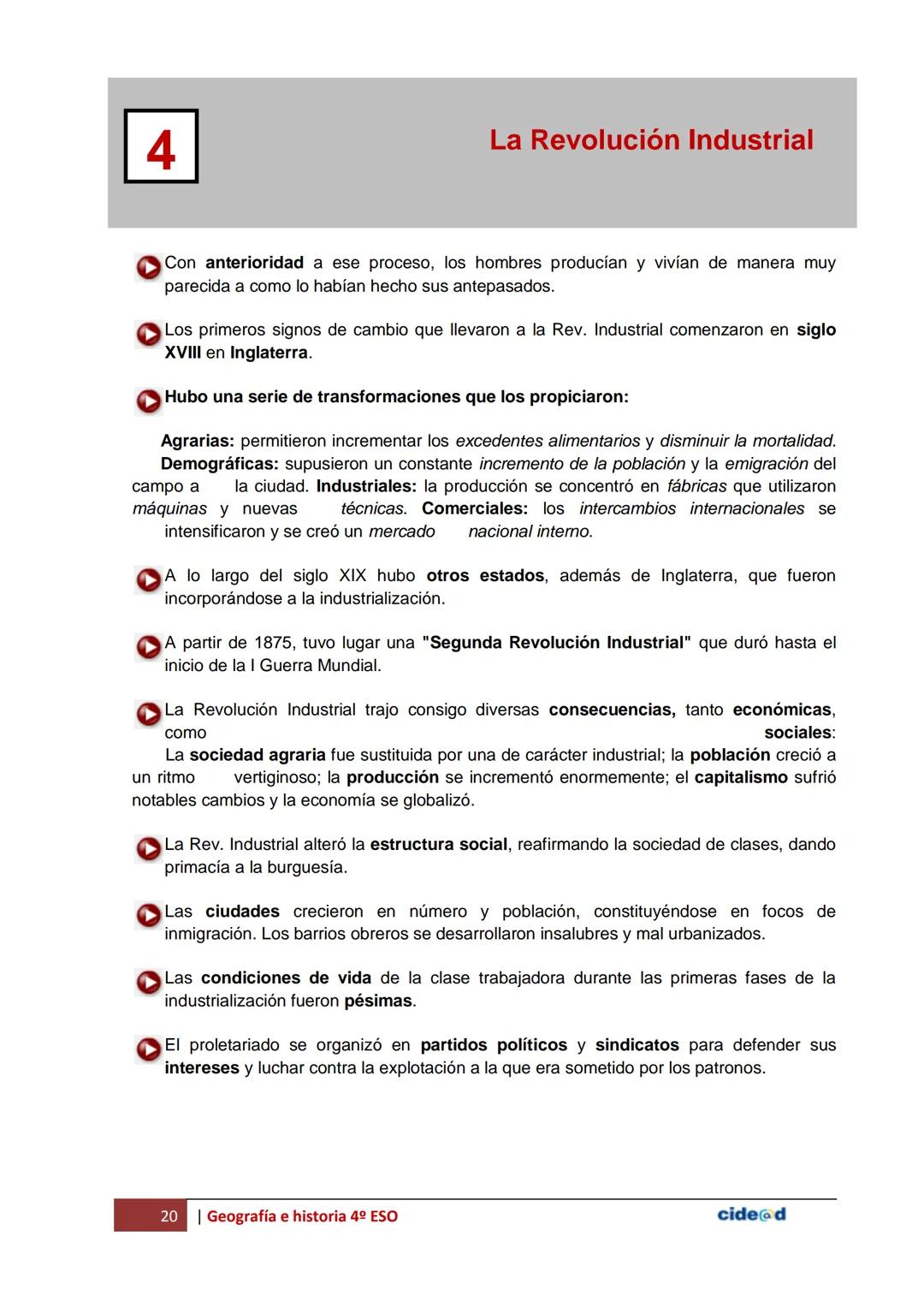 La Revolución Industrial
Antes de empezar
4
Objetivos
En esta quincena aprenderás a:
- Conocer el significado de "Revolución Industrial".
-