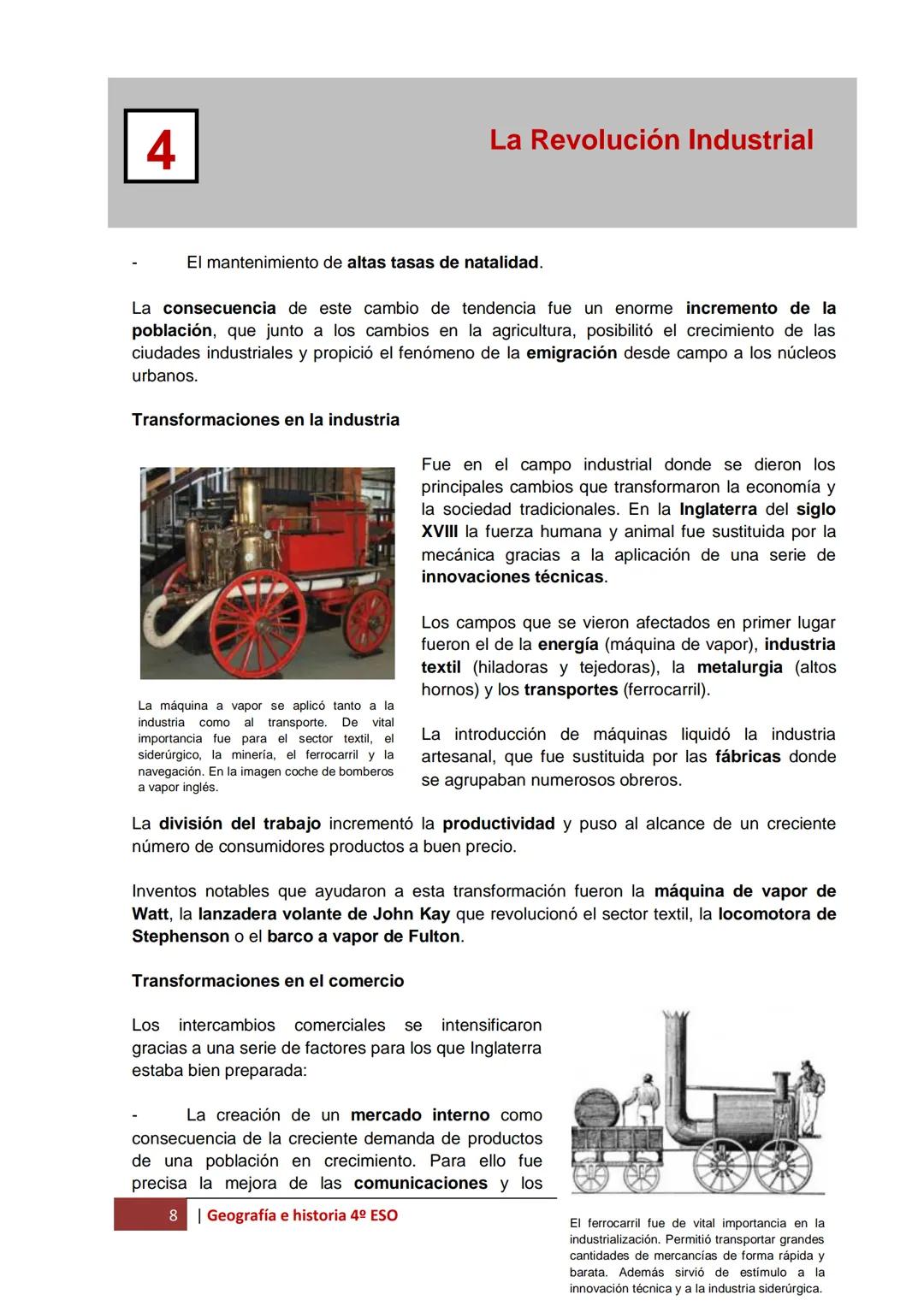 La Revolución Industrial
Antes de empezar
4
Objetivos
En esta quincena aprenderás a:
- Conocer el significado de "Revolución Industrial".
-