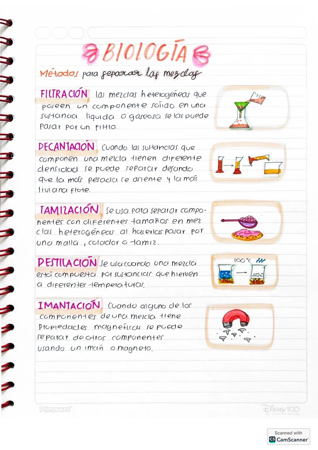 BIOLOGÍA
Métodos para separar las mezclas
FILTRACIÓN las mezclas heterogéneas que
poseen un componente solido en una
sustanaa liquida a gare