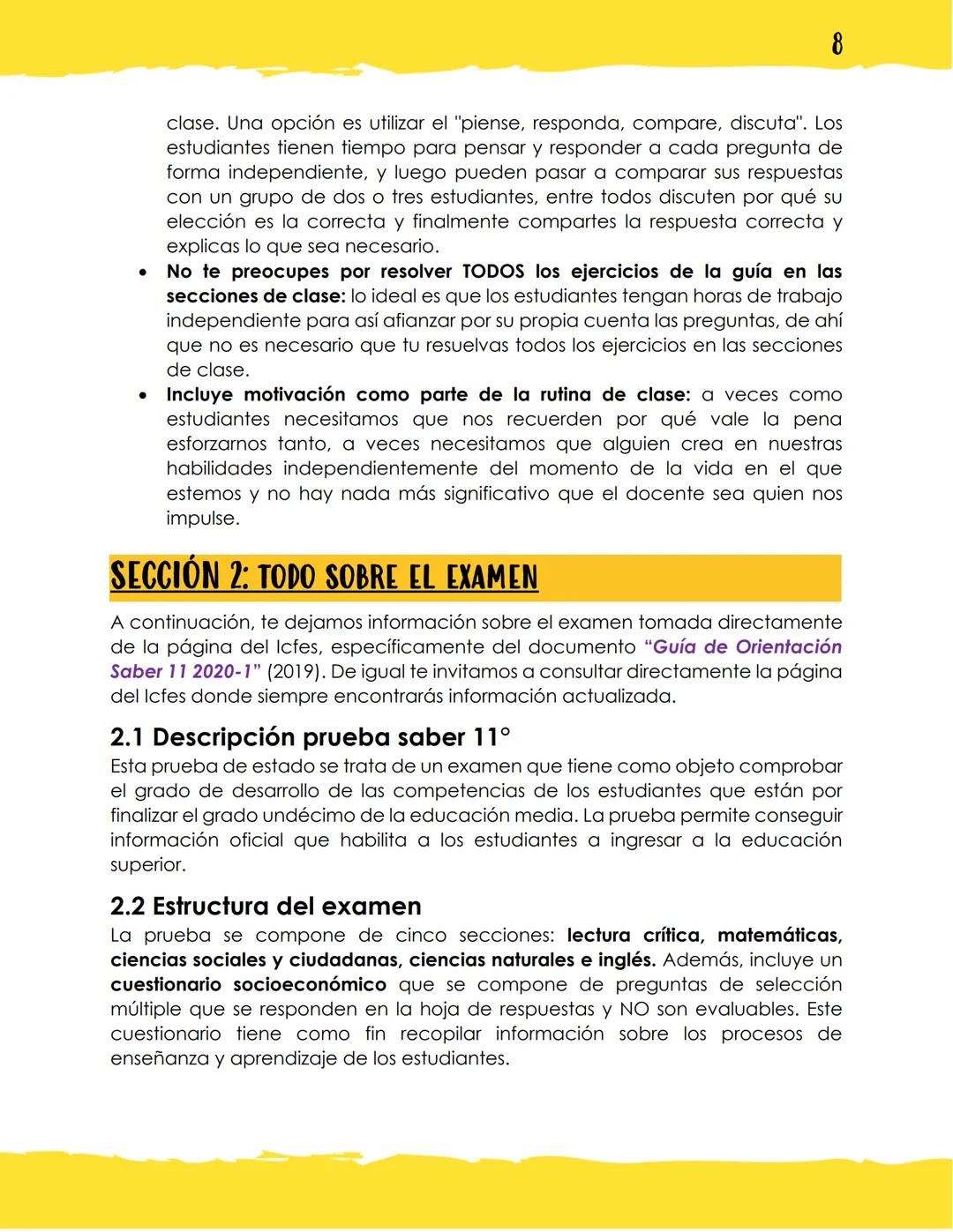 GUÍA DE PREPARACIÓN
PRUEBA SABER 11°
ELABORADO POR:
Valentina Mendoza Zamora, estudiante de ingeniería
mecatrónica, contacto: vmendozazamora