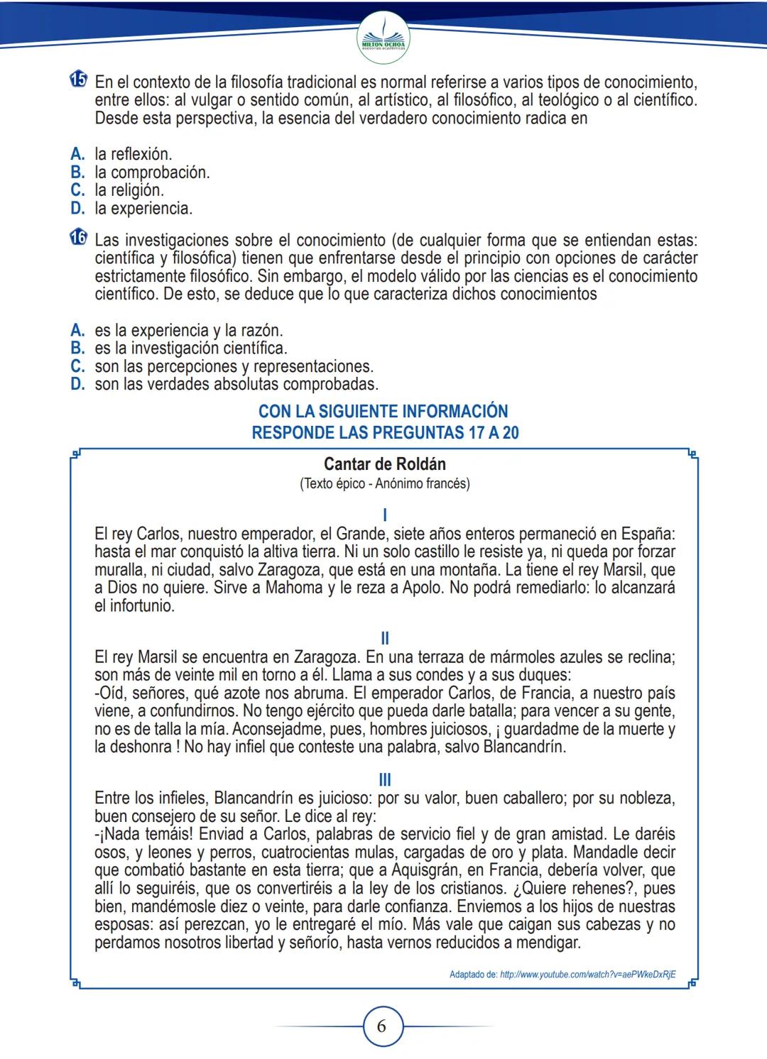 # DESCARGAS
GRADUADAS
lectura Crítica
GRADO
11 ## CON LA SIGUIENTE INFORMACIÓN
RESPONDE LAS PREGUNTAS 1 A 4
## EL MARTILLO DE LA HISTORI