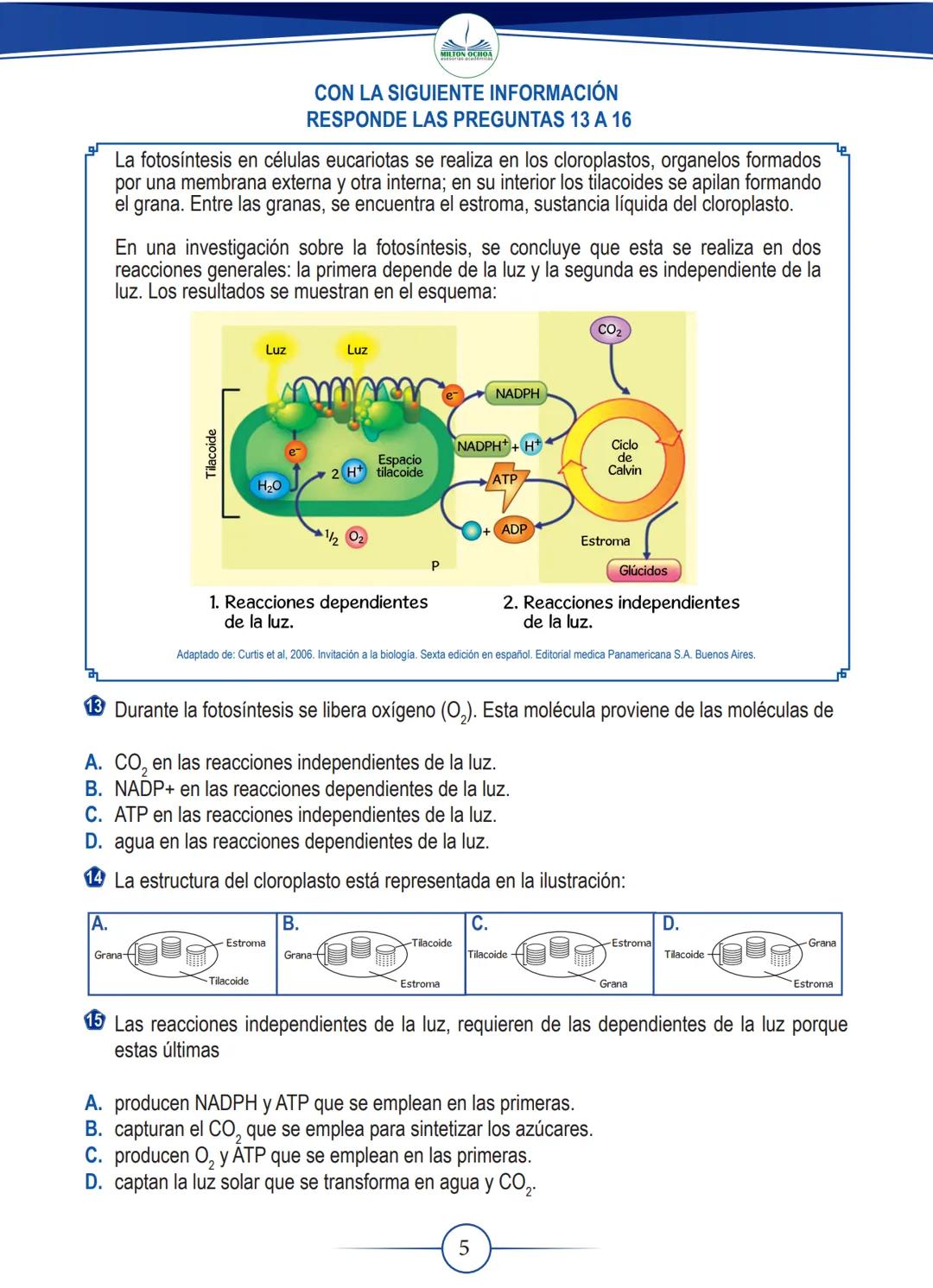 # DESCARGAS
GRADO
## GRATUITAS
11
## Biología
MILTON OCHOA
asesorias académicas CON LA SIGUIENTE INFORMACIÓN
RESPONDE LAS PREGUNTAS 1