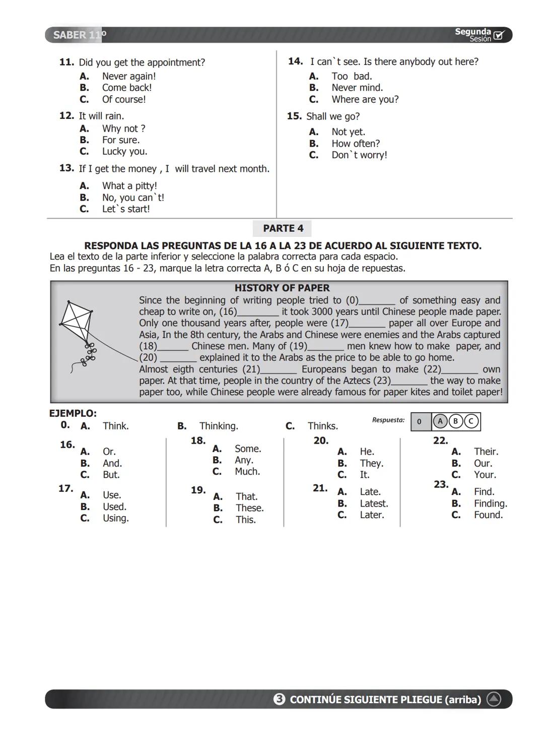 SIMULACRO
DE SEGUIMIENTO ACADÉMICO.
11-15-A
Segunda ☑
Sesión
En el siguiente cuadro encuentra las pruebas que conforman el examen,
el número