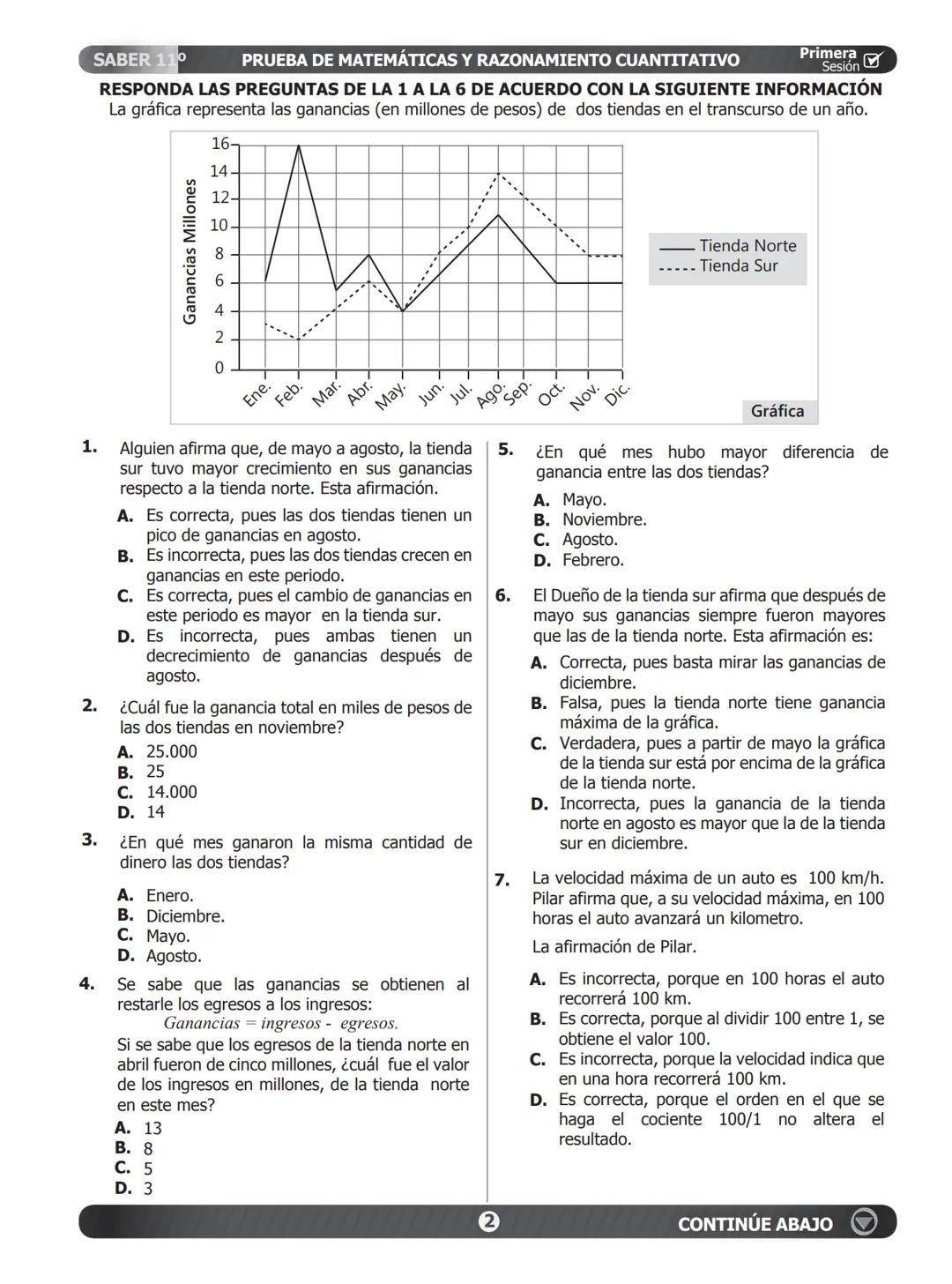 SIMULACRO
DE SEGUIMIENTO ACADÉMICO.
11-15-A
Primera
Sesión☑
En el siguiente cuadro encuentra las pruebas que conforman el examen,
el número
