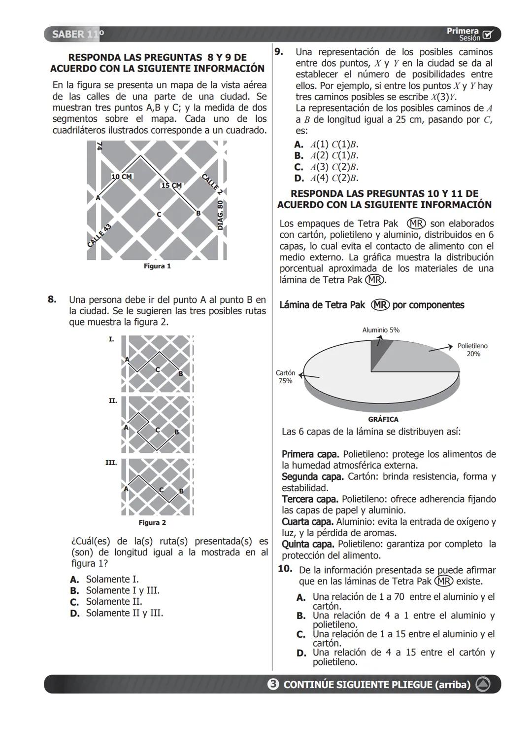 SIMULACRO
DE SEGUIMIENTO ACADÉMICO.
11-15-A
Primera
Sesión☑
En el siguiente cuadro encuentra las pruebas que conforman el examen,
el número