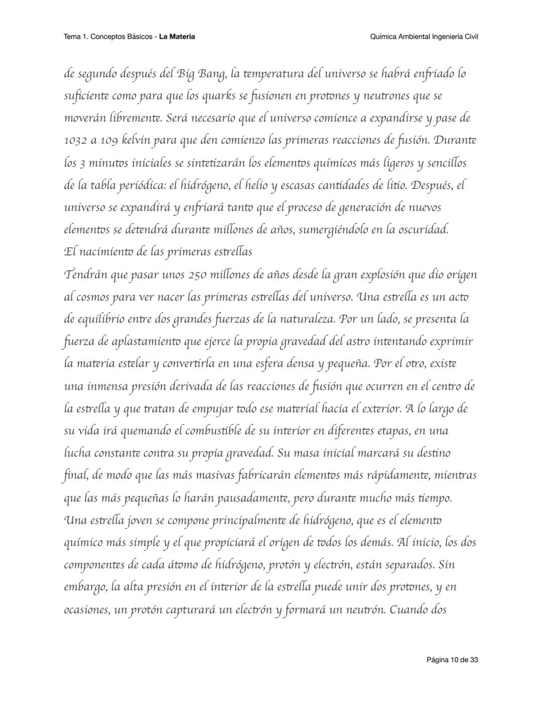Tema 1. Conceptos Básicos - La Materia
Química Ambiental Ingeniería Civil
Conceptos básicos - primera parte
Objetivos esperados
Al terminar
